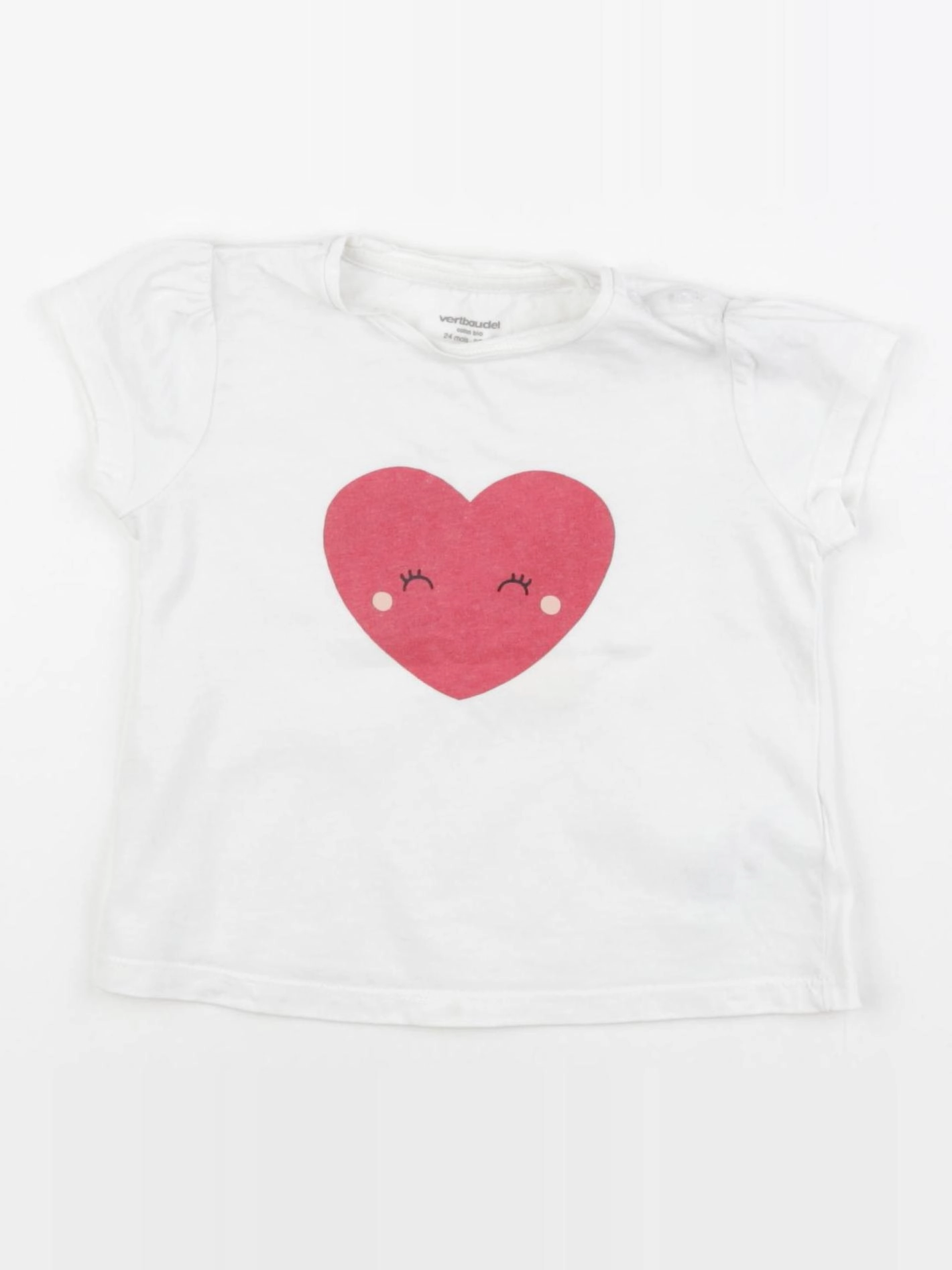 Vertbaudet - tee-shirt blanc - 24 mois