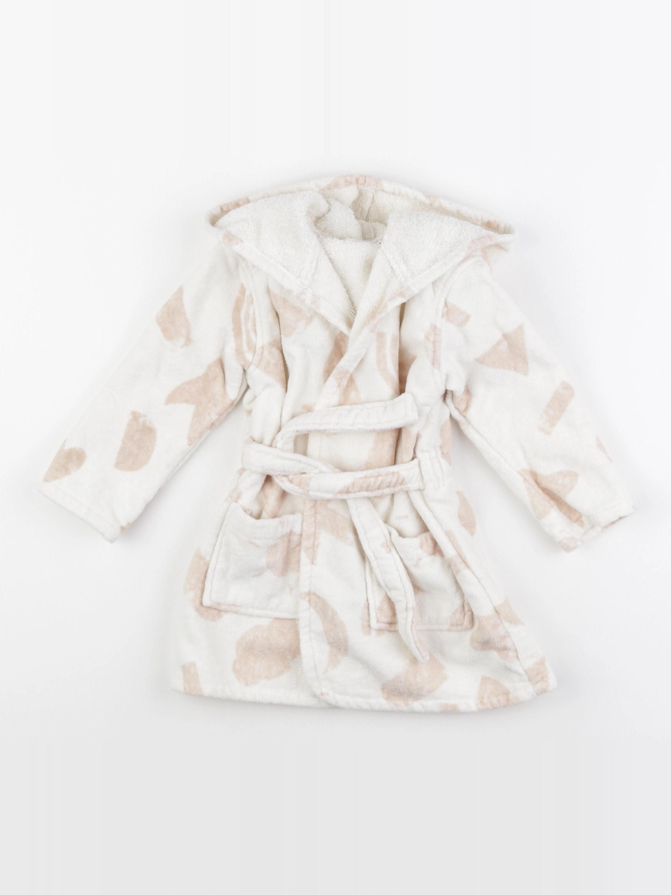 Vertbaudet - peignoir blanc, beige - 24 mois