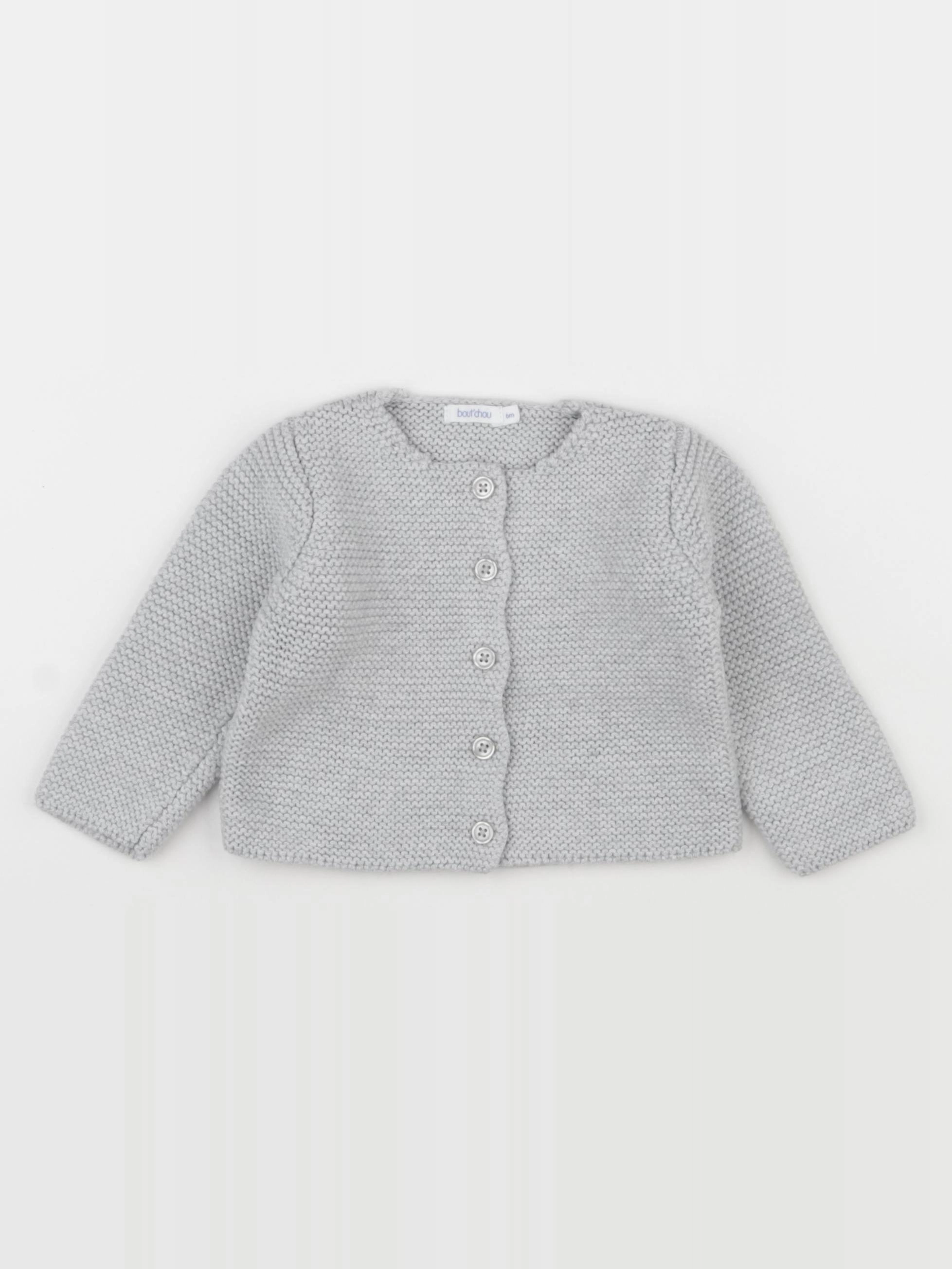 Boutchou - gilet gris - 6 mois