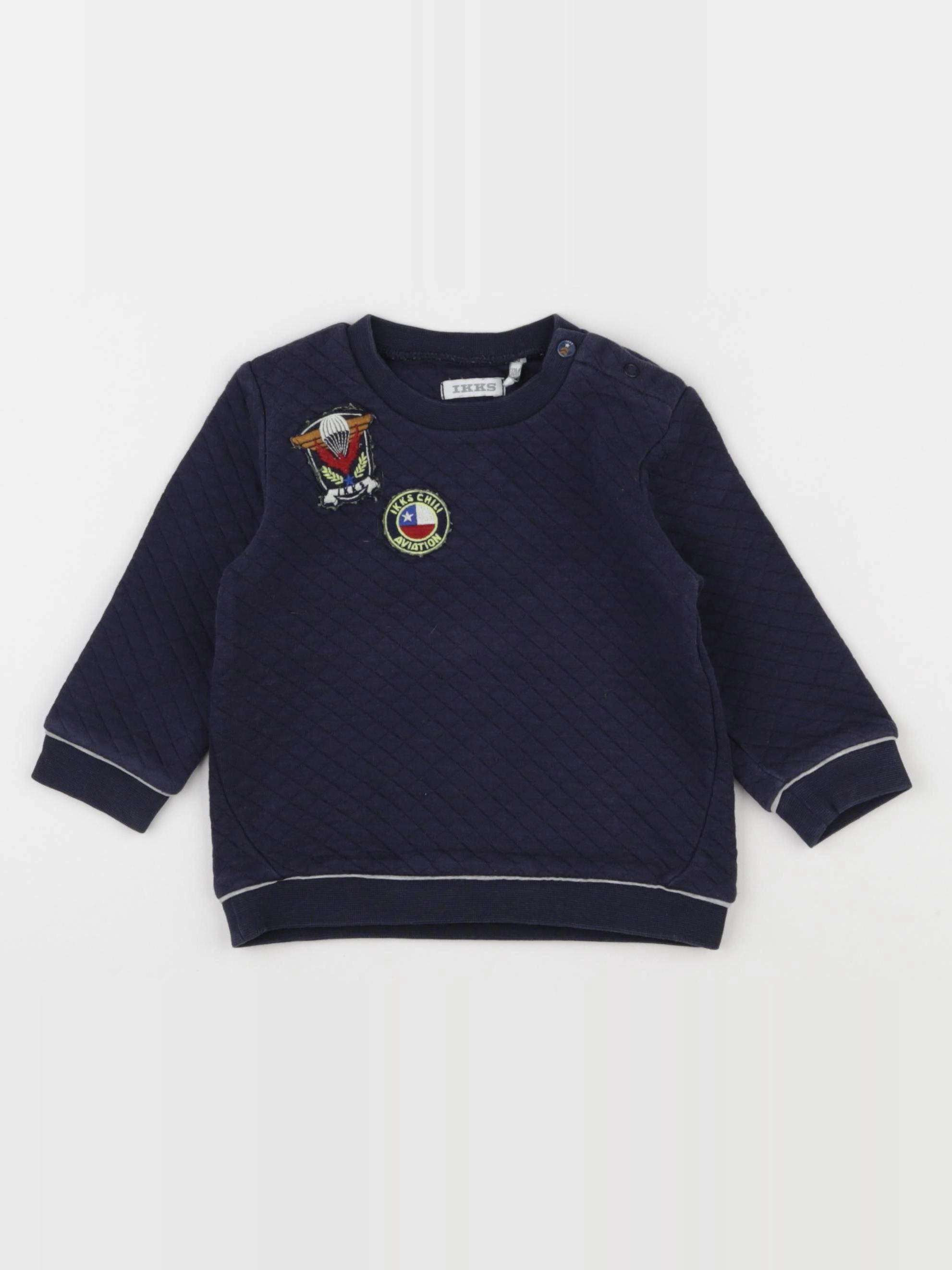 IKKS - sweat bleu - 12 mois