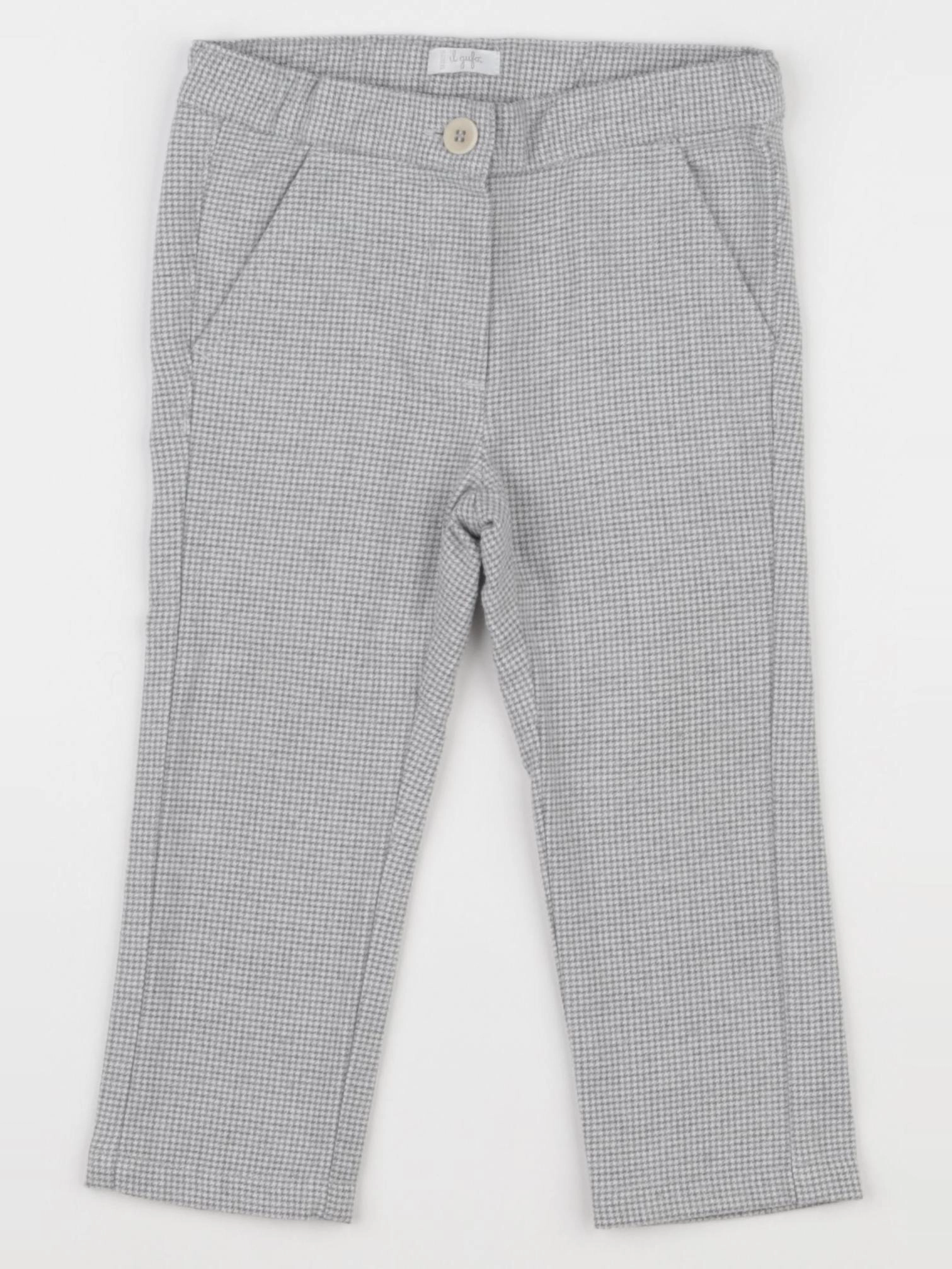 Il Gufo - pantalon gris, blanc, argent - 18 mois