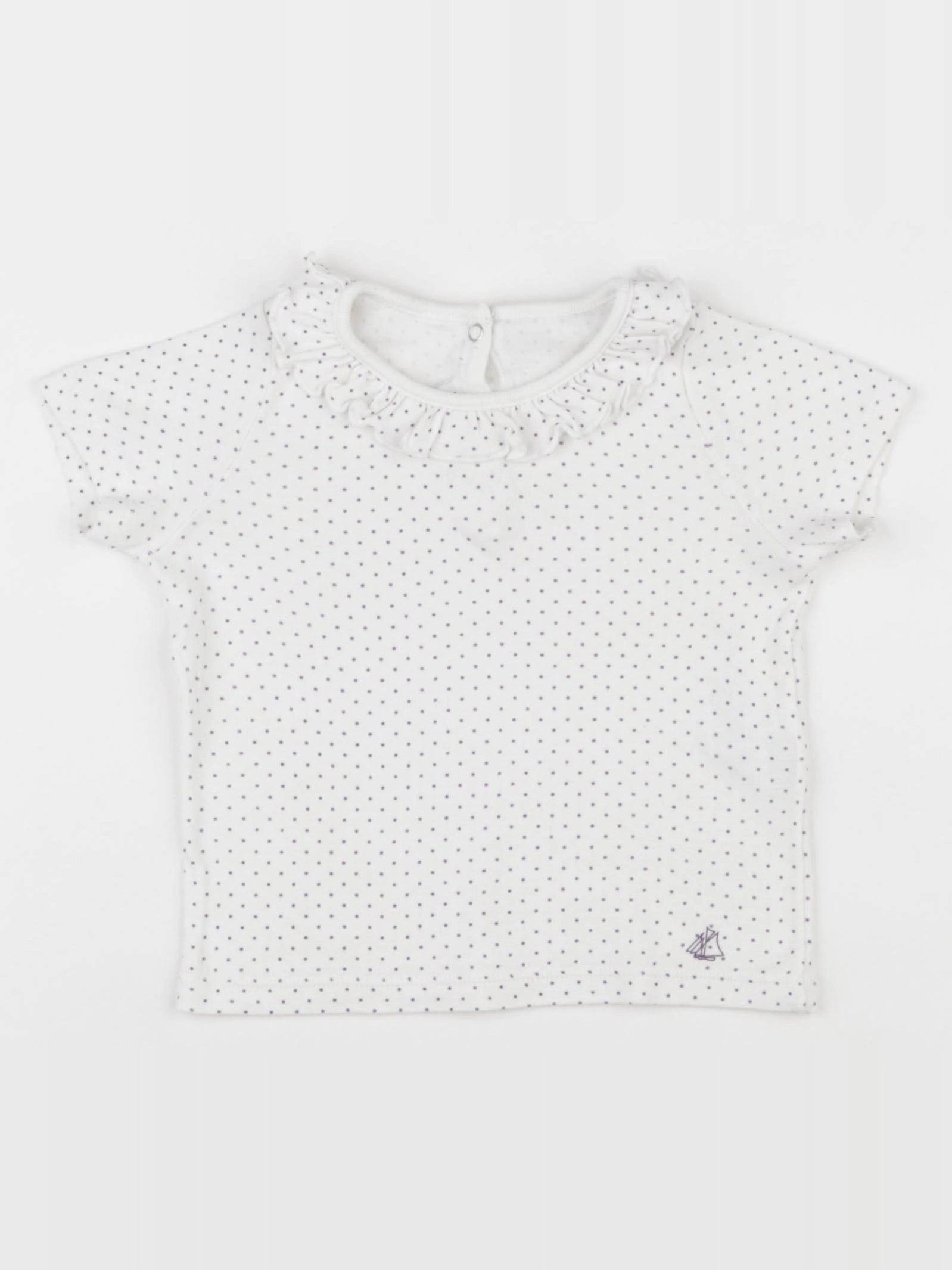 Petit Bateau - tee-shirt blanc, violet - 18 mois