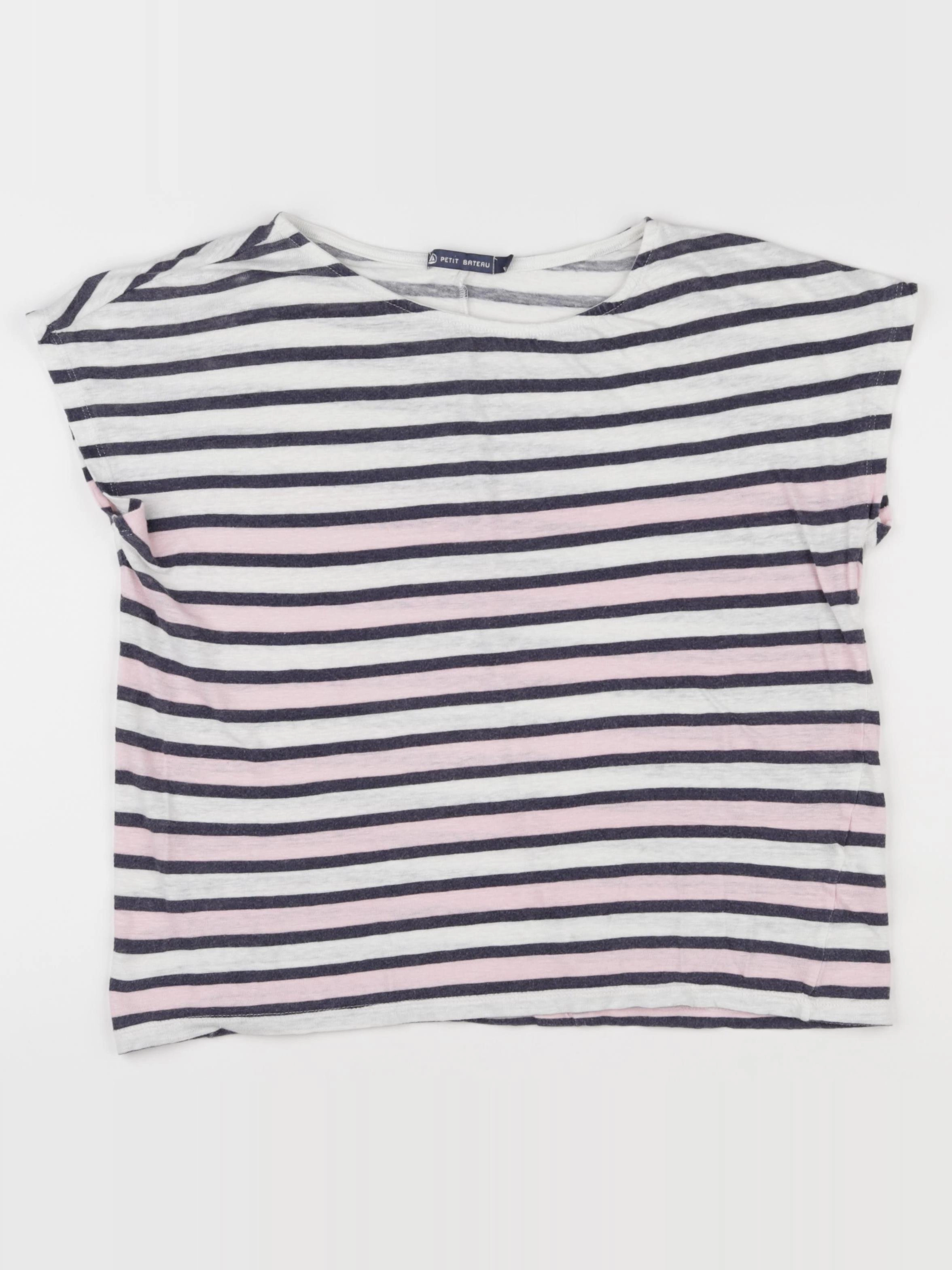 Petit Bateau - tee-shirt blanc, bleu - 16 ans