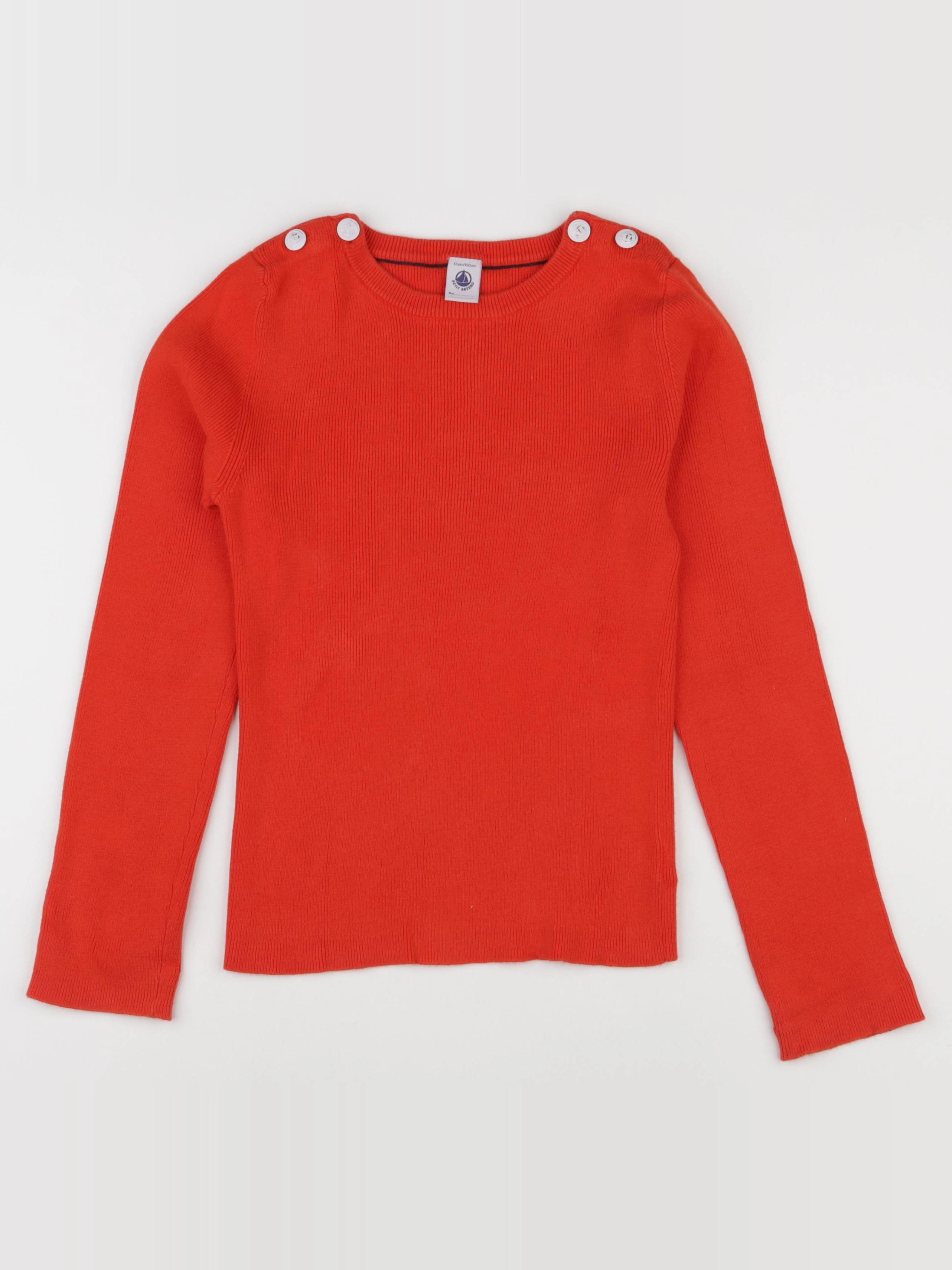 Petit Bateau - pull rouge - 12 ans
