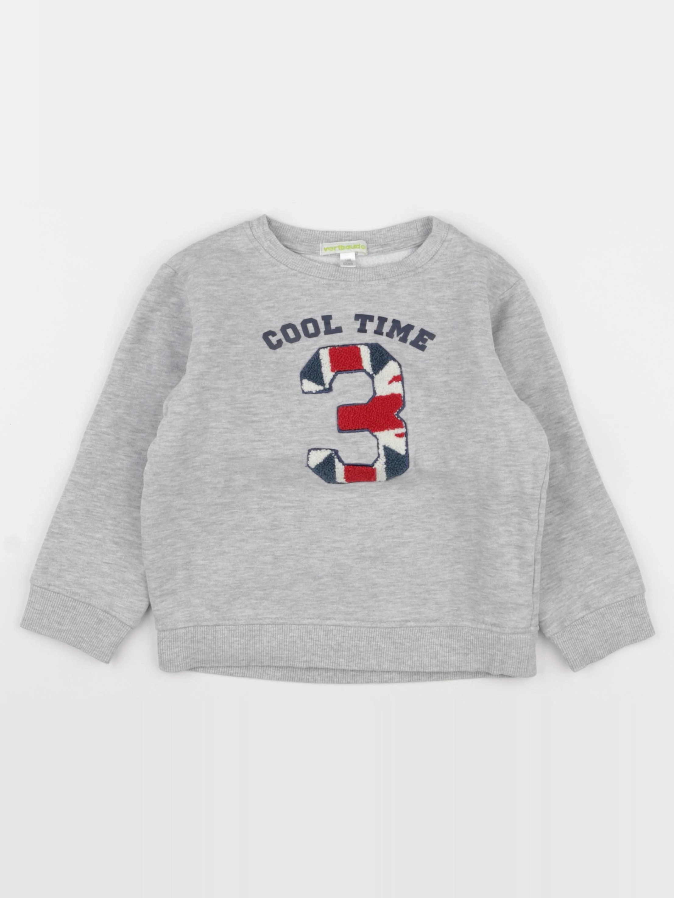 Vertbaudet - sweat gris - 6 ans