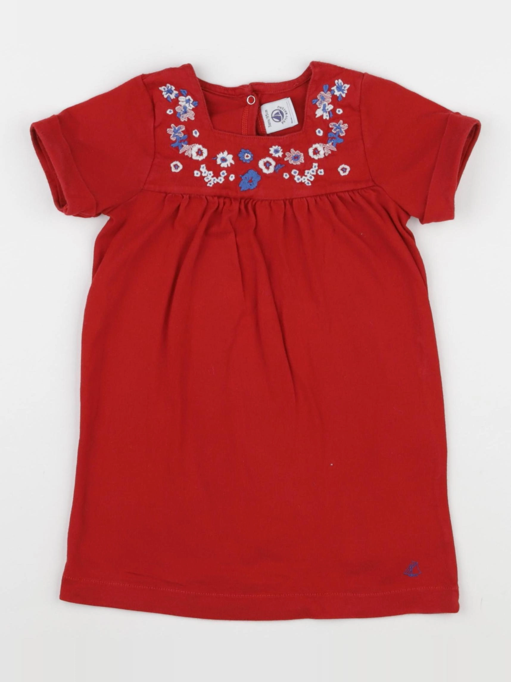 Petit Bateau - robe rouge - 3 ans