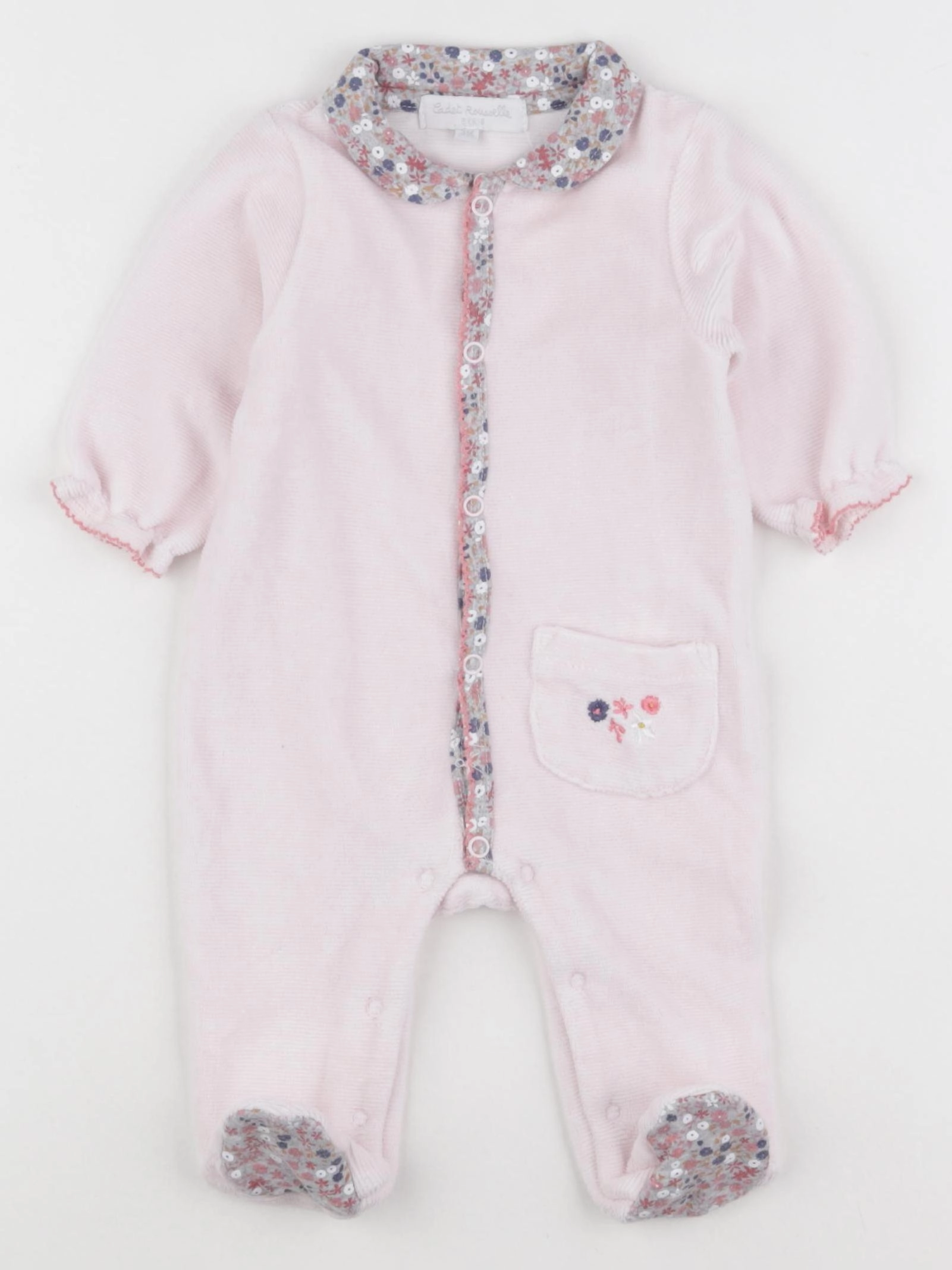 Cadet Rousselle - pyjama velours rose - 3 mois