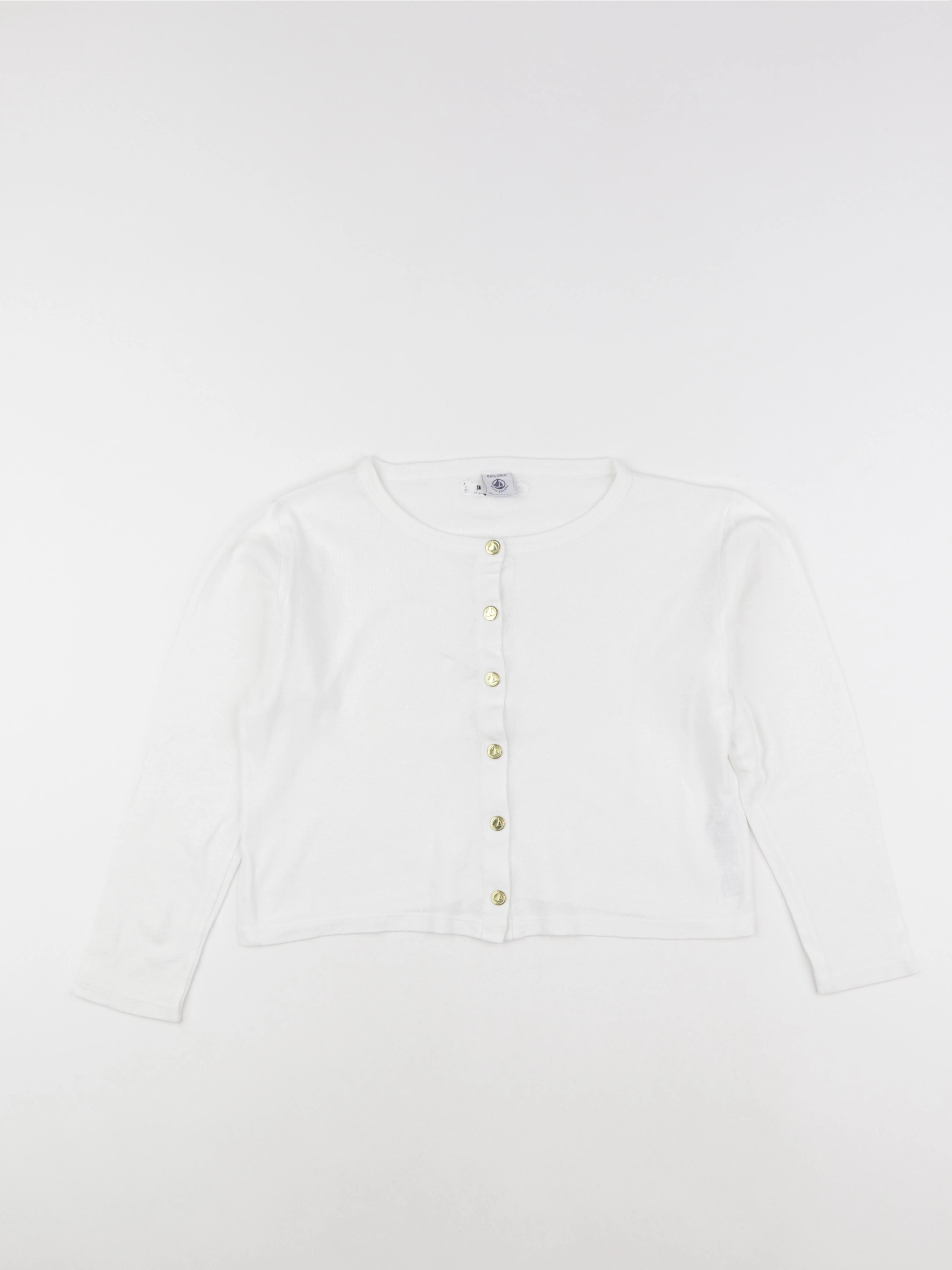 Petit Bateau - gilet blanc - 8 ans