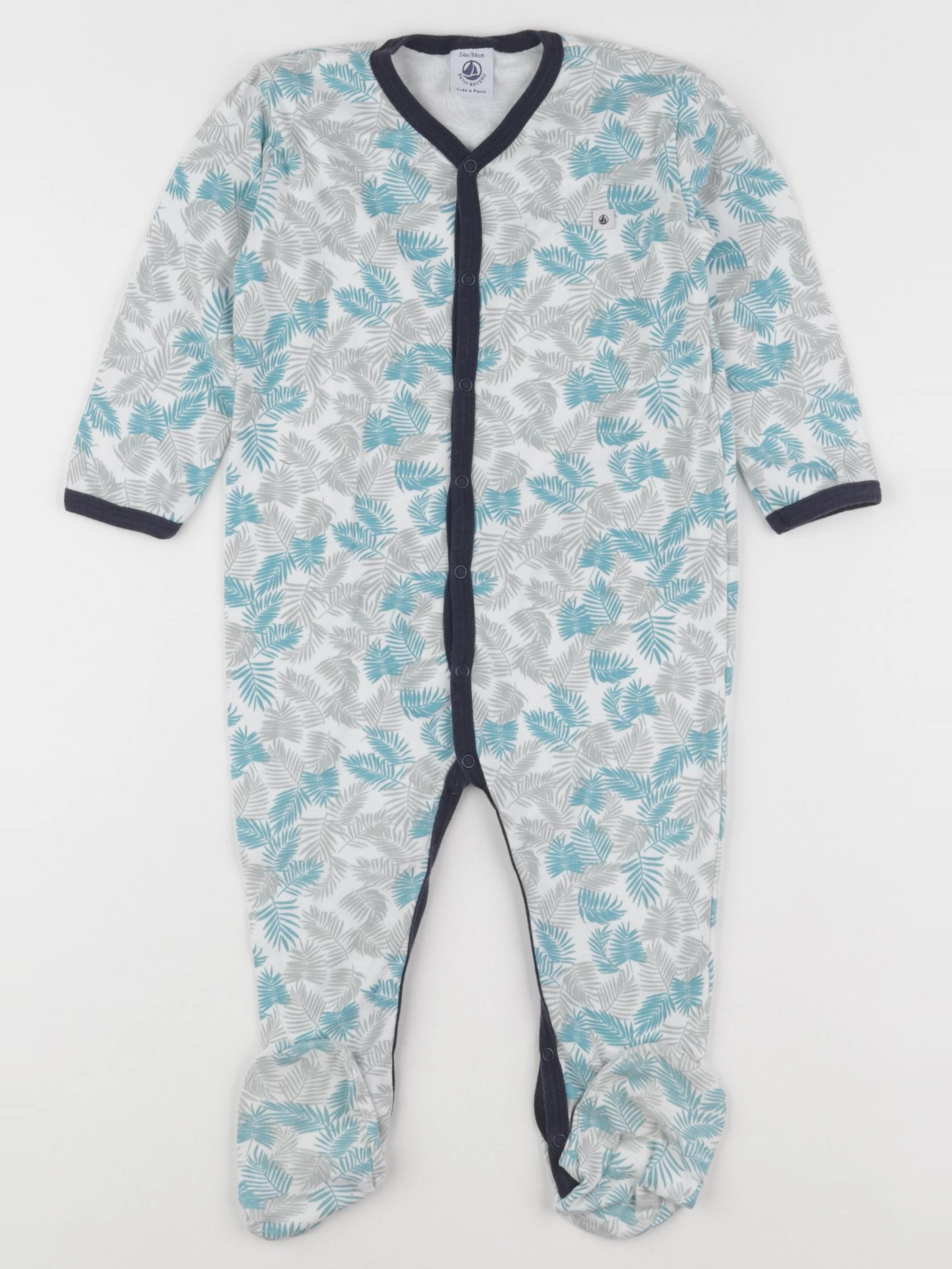 Petit Bateau - pyjama coton bleu - 24 mois