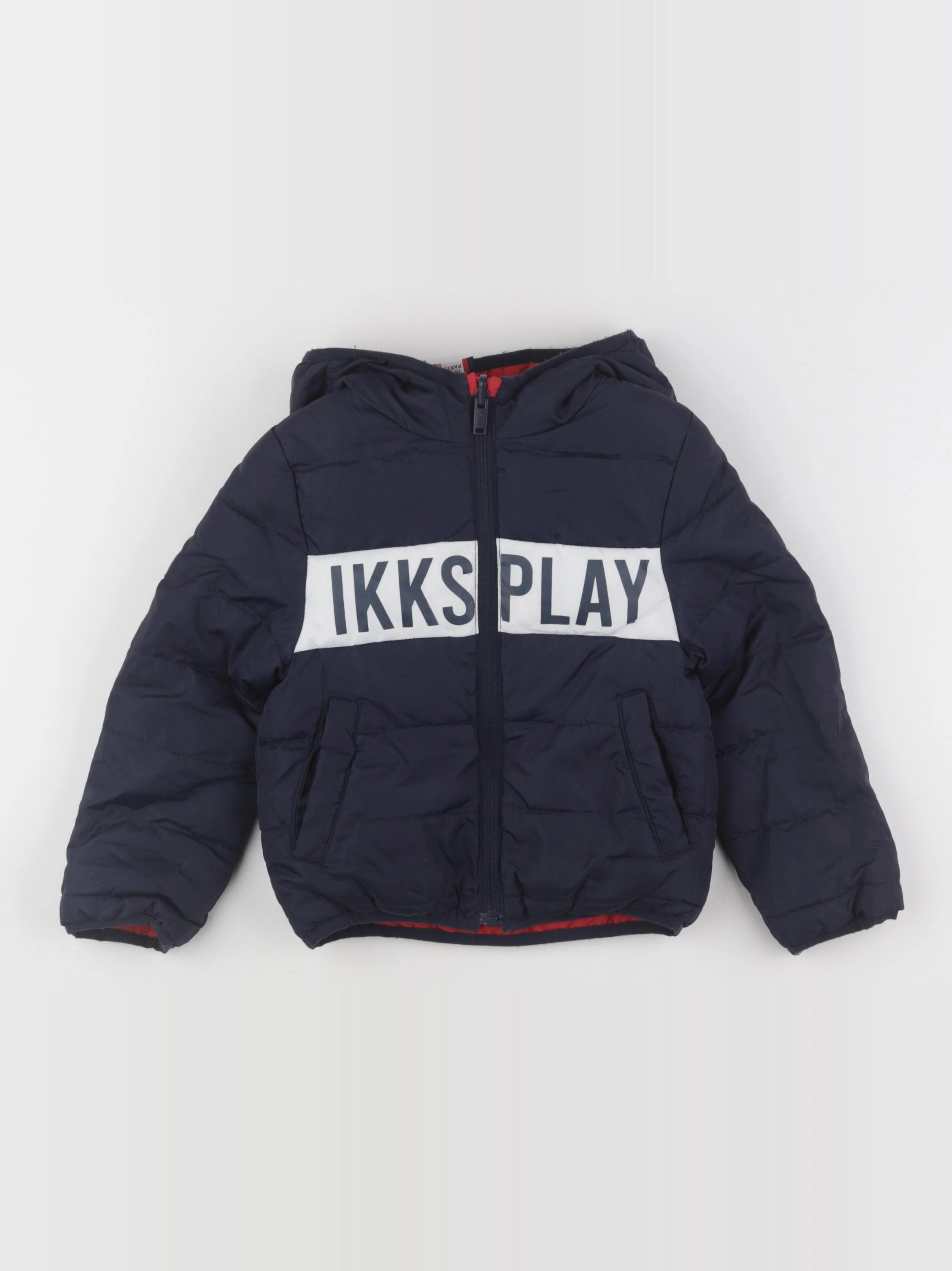 IKKS - doudoune réversible rouge, bleu - 4 ans