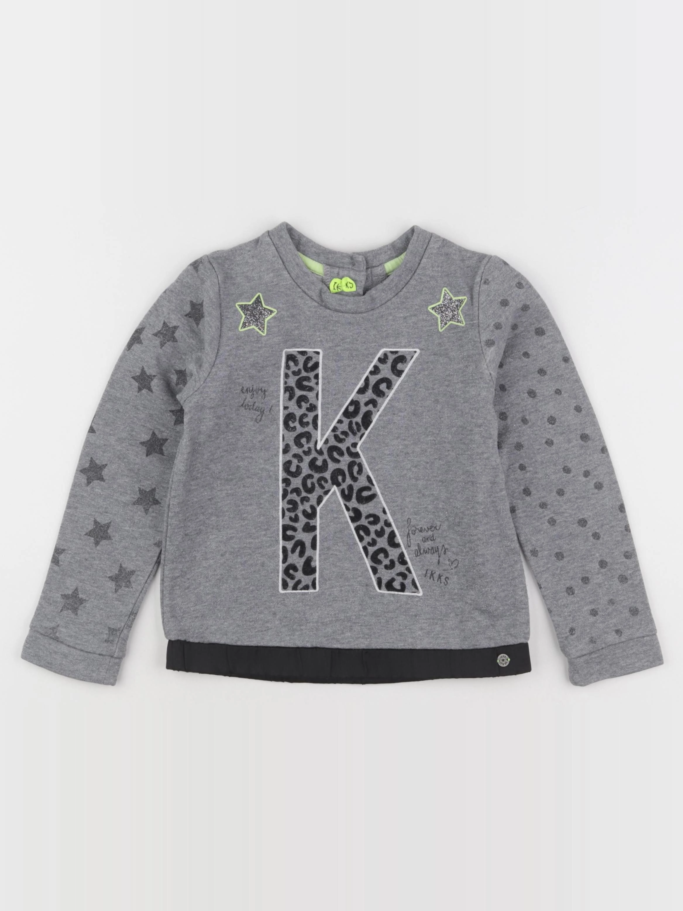 IKKS - sweat gris, argent - 4 ans