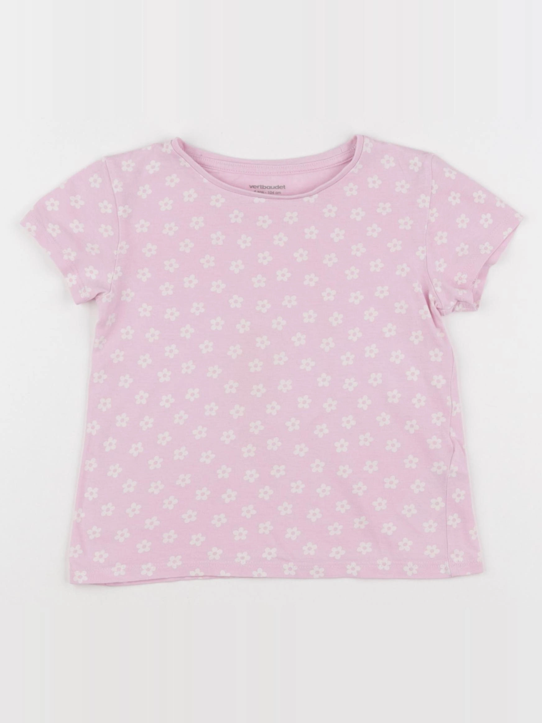Vertbaudet - tee-shirt rose - 4 ans