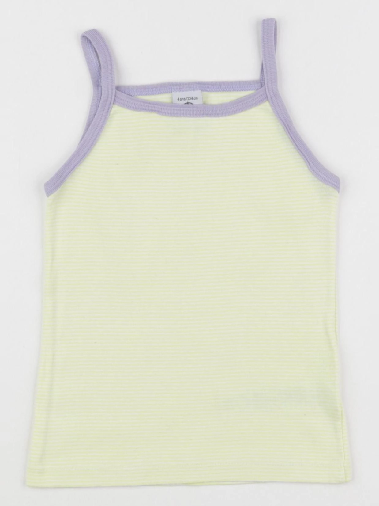 Petit Bateau - maillot de corps jaune, violet - 4 ans