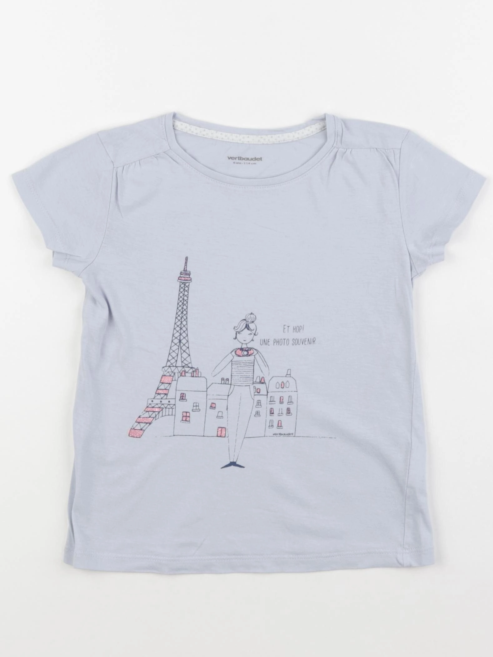 Vertbaudet - tee-shirt bleu - 6 ans