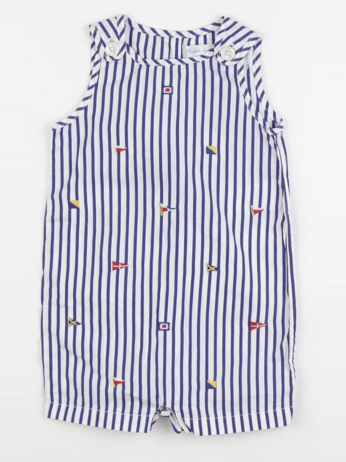 Ralph Lauren - salopette blanc, bleu - 9 mois