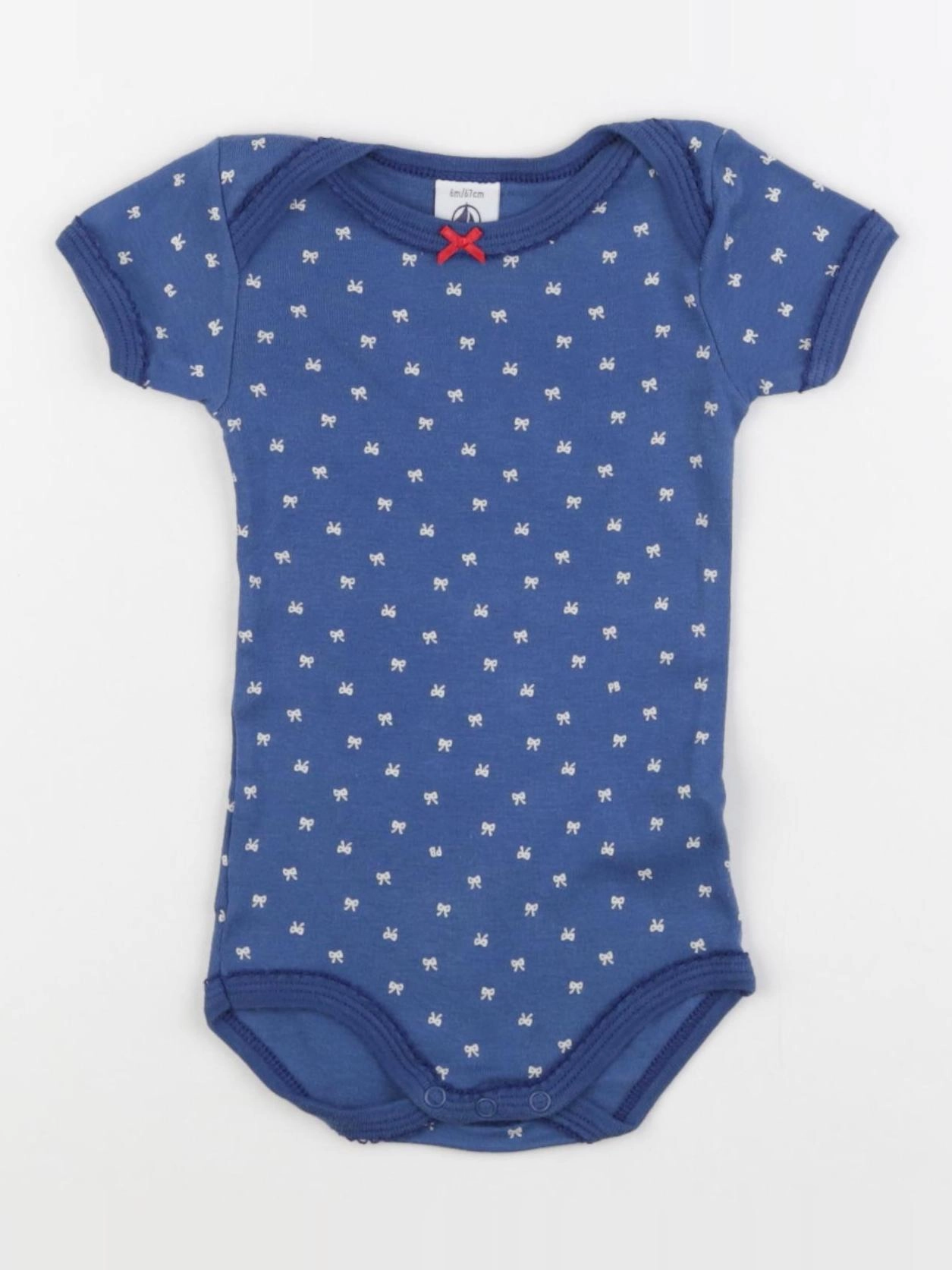 Petit Bateau - body bleu - 6 mois