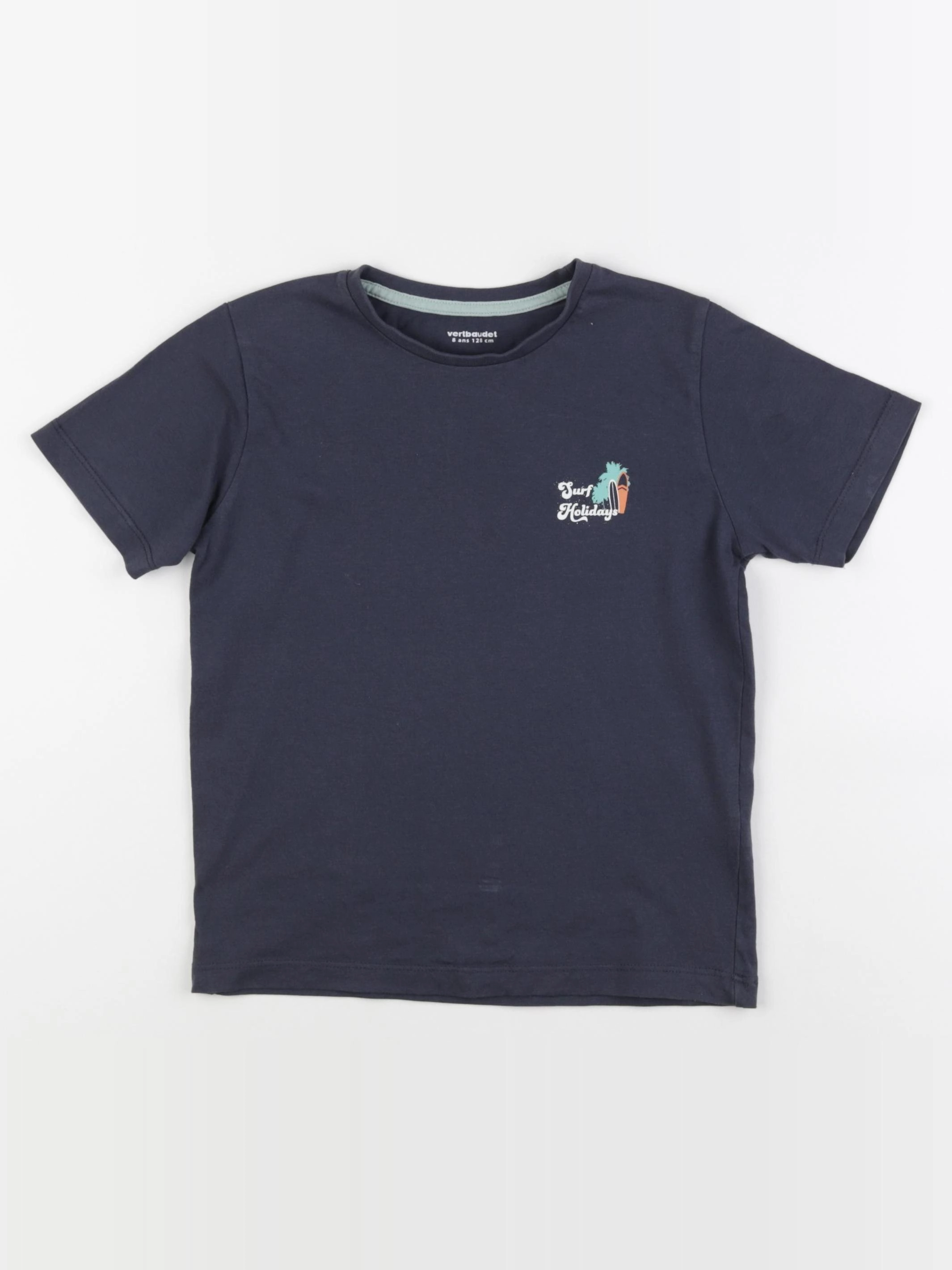 Vertbaudet - tee-shirt bleu - 8 ans