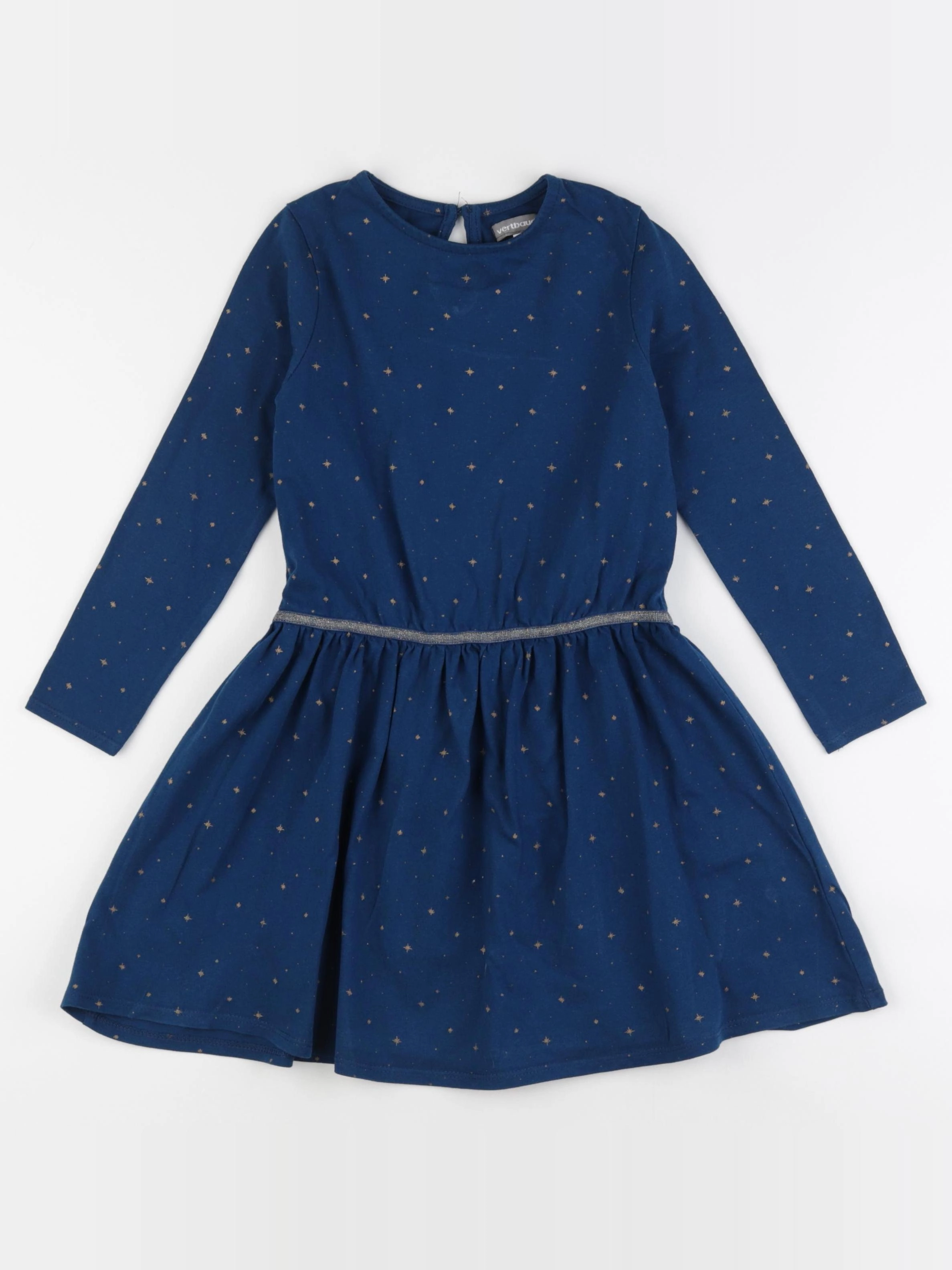 Vertbaudet - robe bleu, or - 6 ans