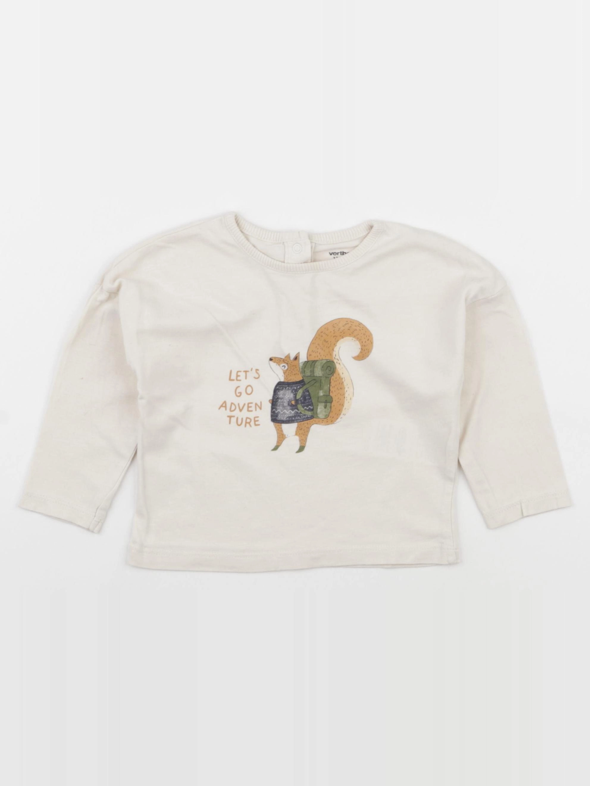 Vertbaudet - tee-shirt beige - 12 mois