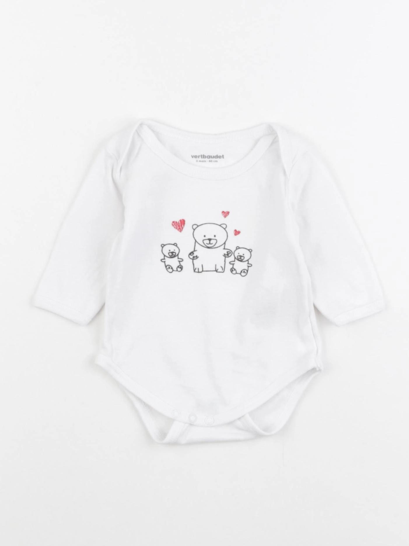 Vertbaudet - body blanc - 3 mois