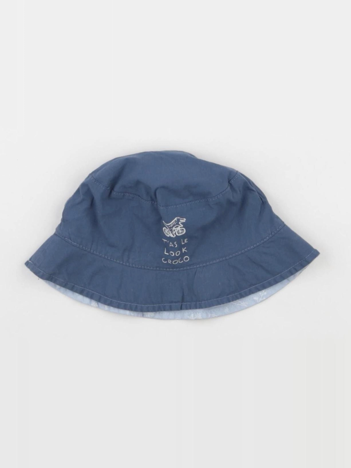 Vertbaudet - chapeau réversible bleu - 3/6 mois