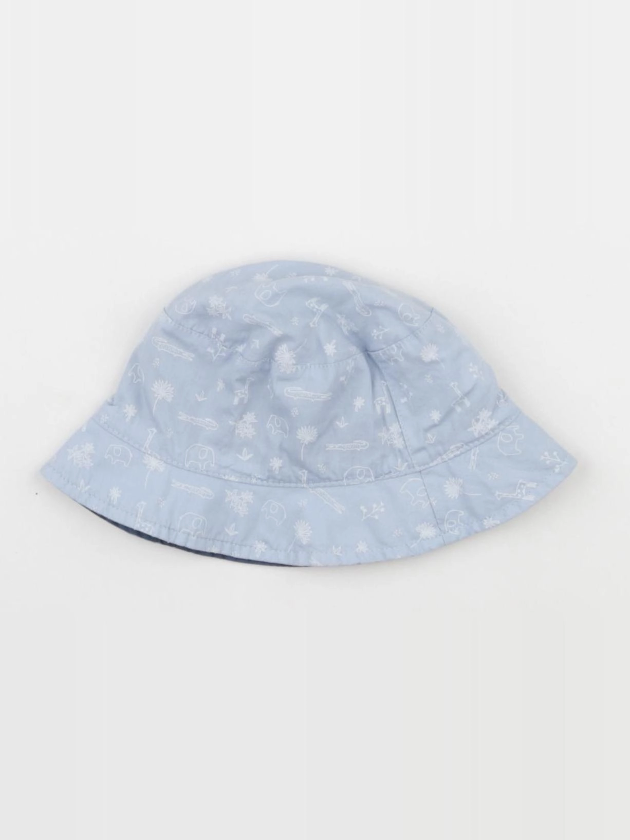 Vertbaudet - chapeau réversible bleu - 3/6 mois