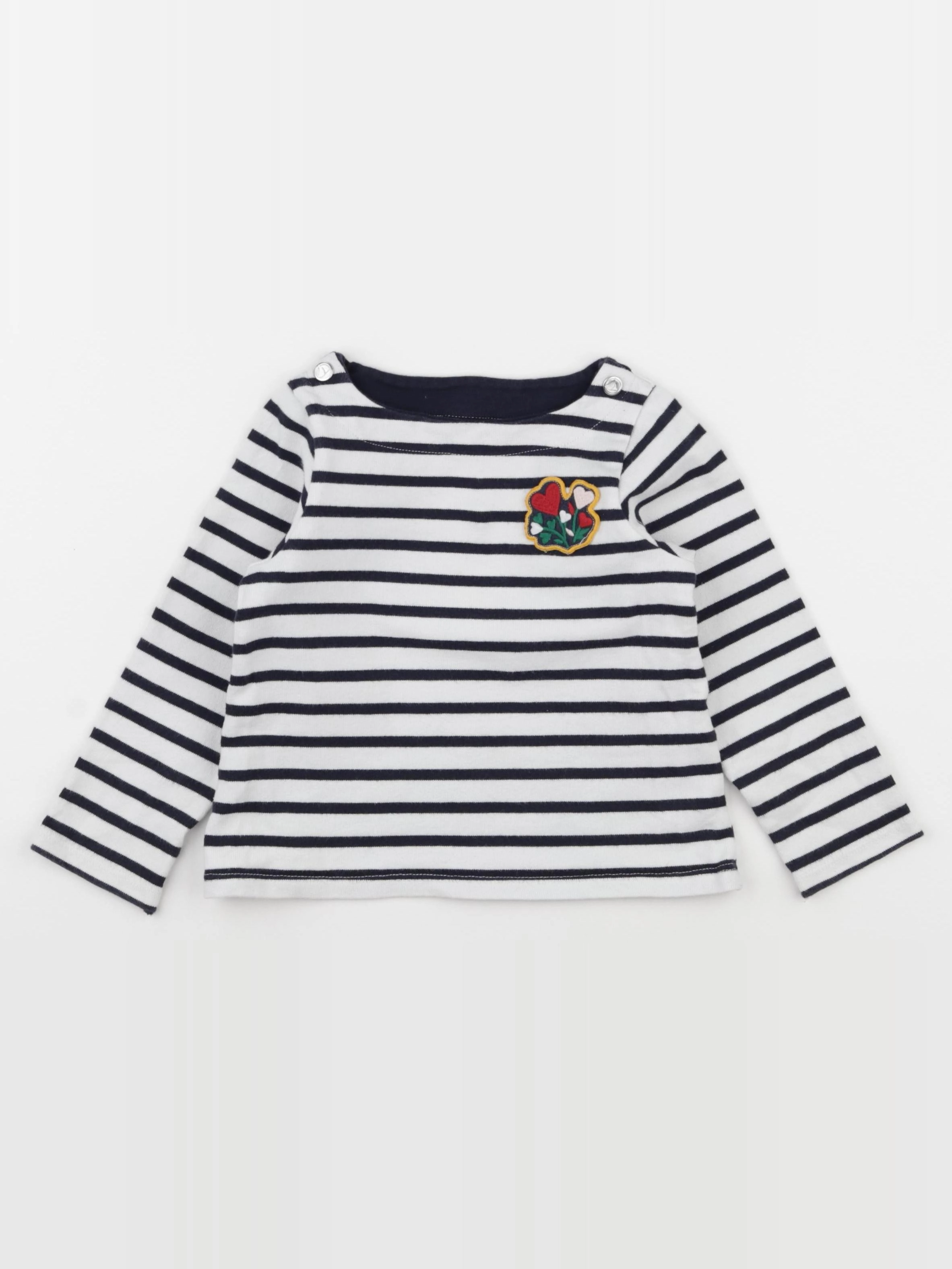 Petit Bateau - tee-shirt blanc, bleu - 4 ans
