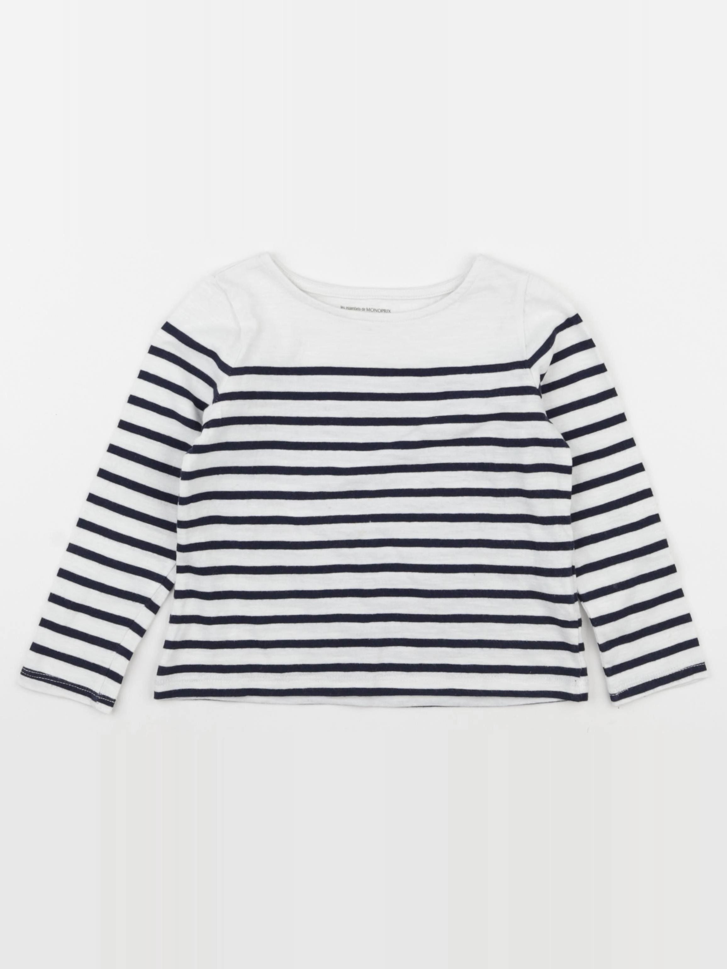 Monoprix - tee-shirt bleu, blanc - 4 ans