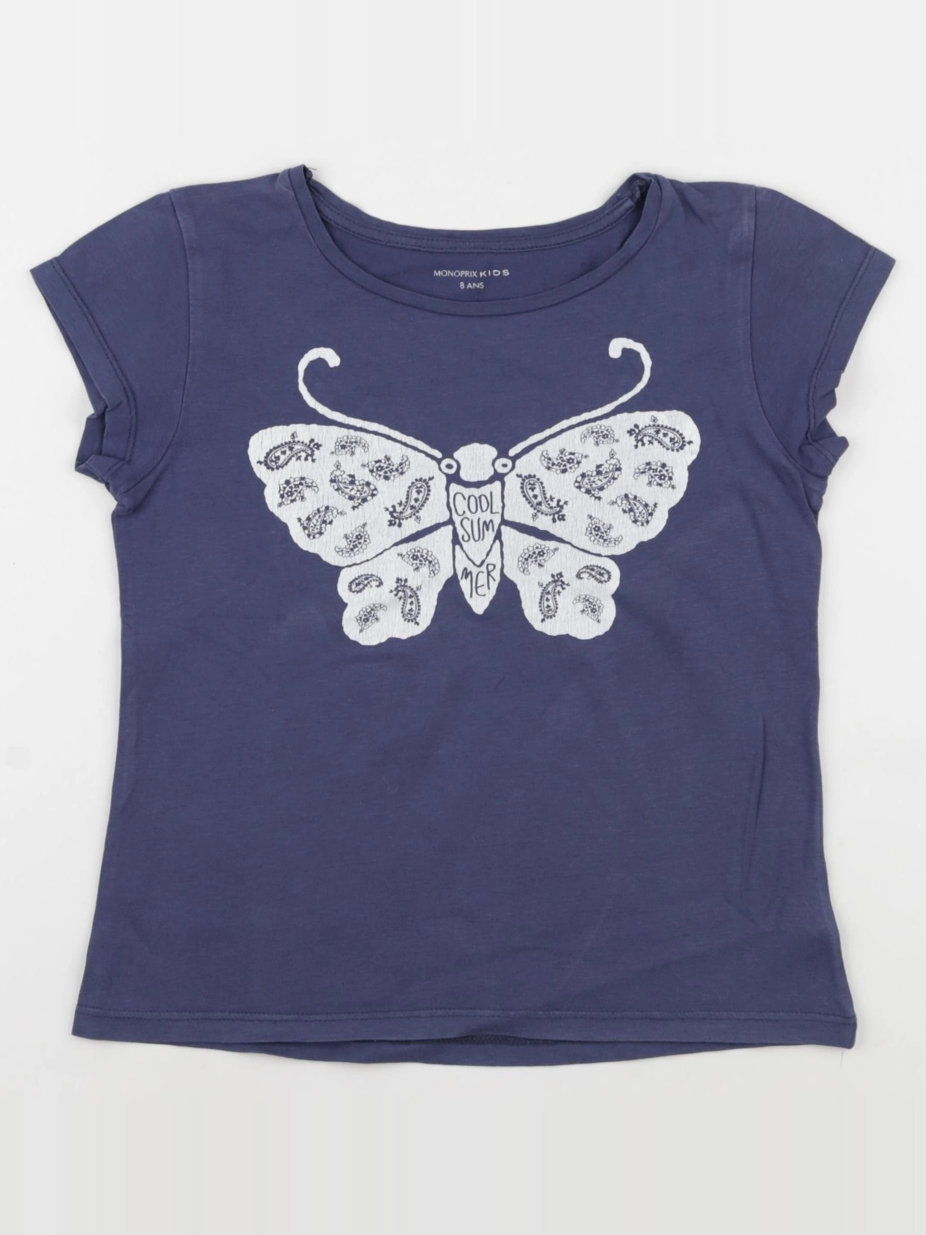 Monoprix - tee-shirt bleu - 8 ans