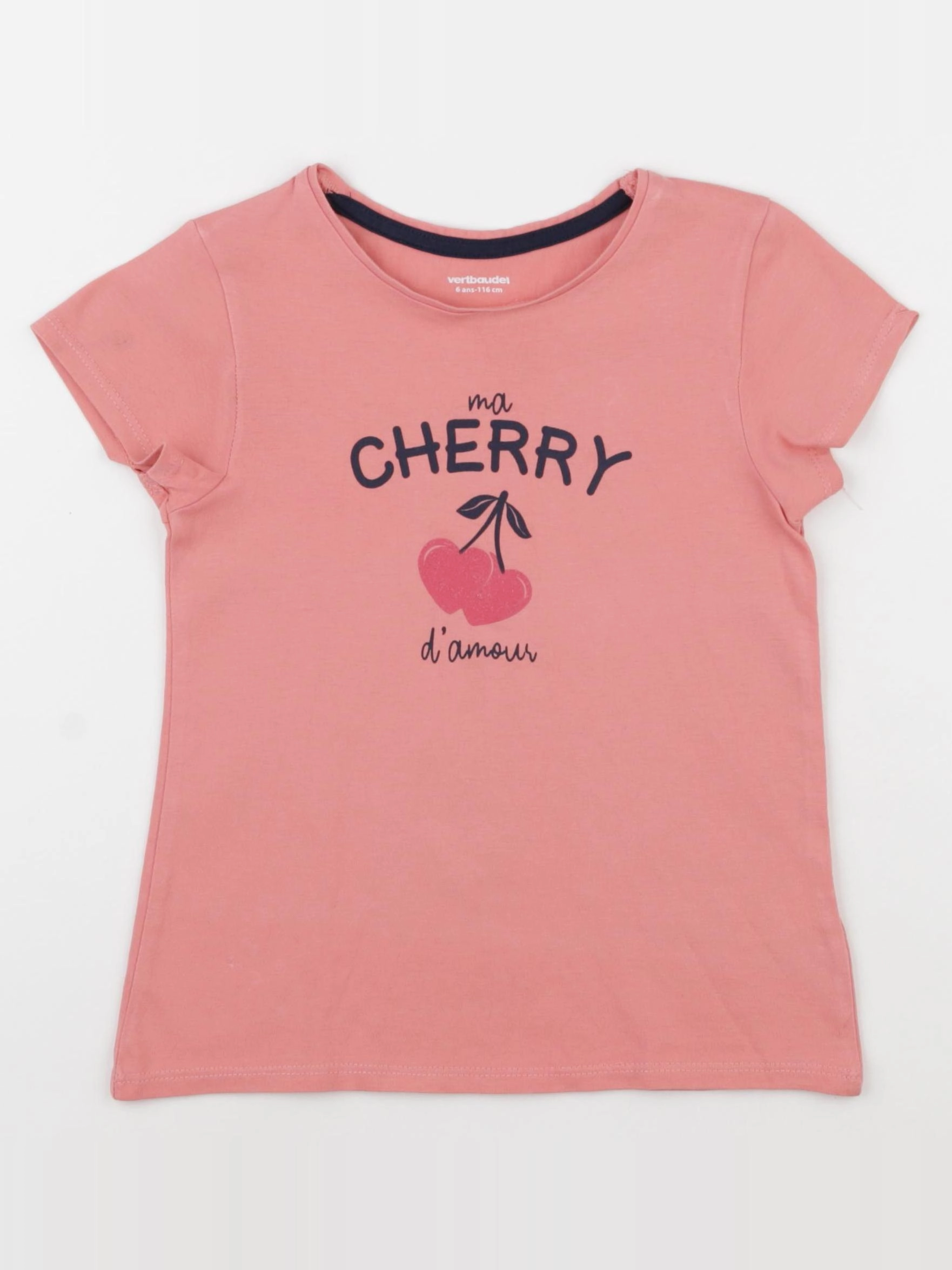 Vertbaudet - tee-shirt rose - 6 ans