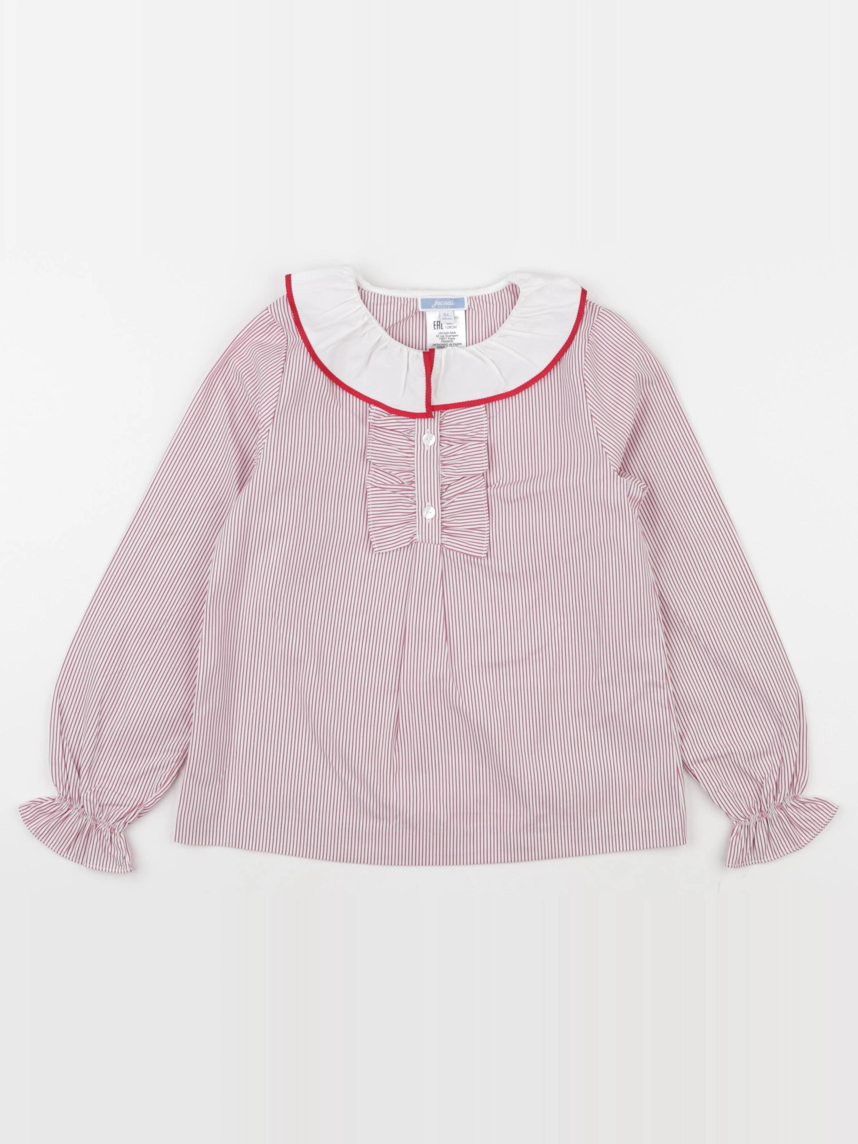 Jacadi - blouse blanc, rouge - 8 ans