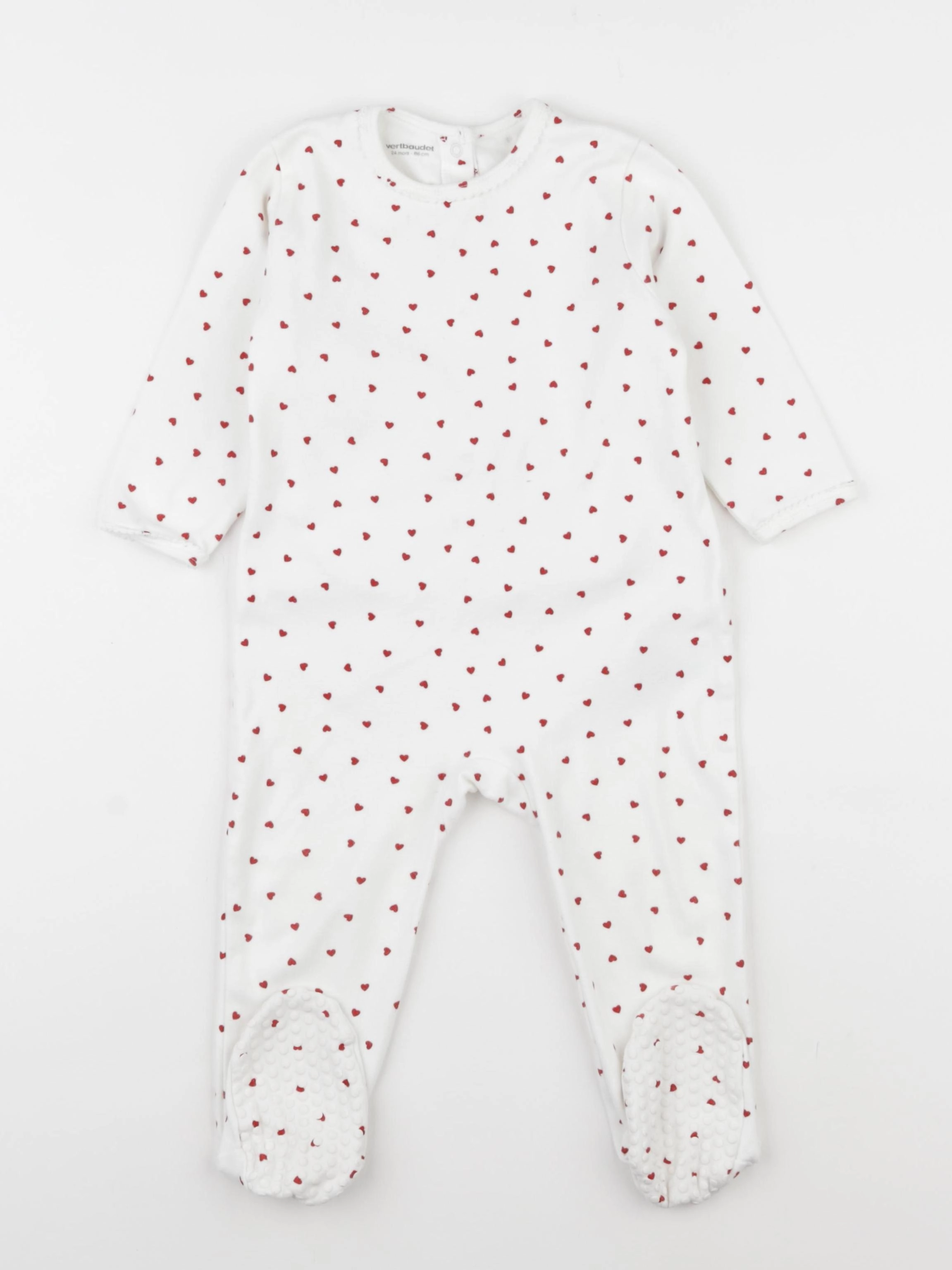 Vertbaudet - pyjama coton blanc - 24 mois