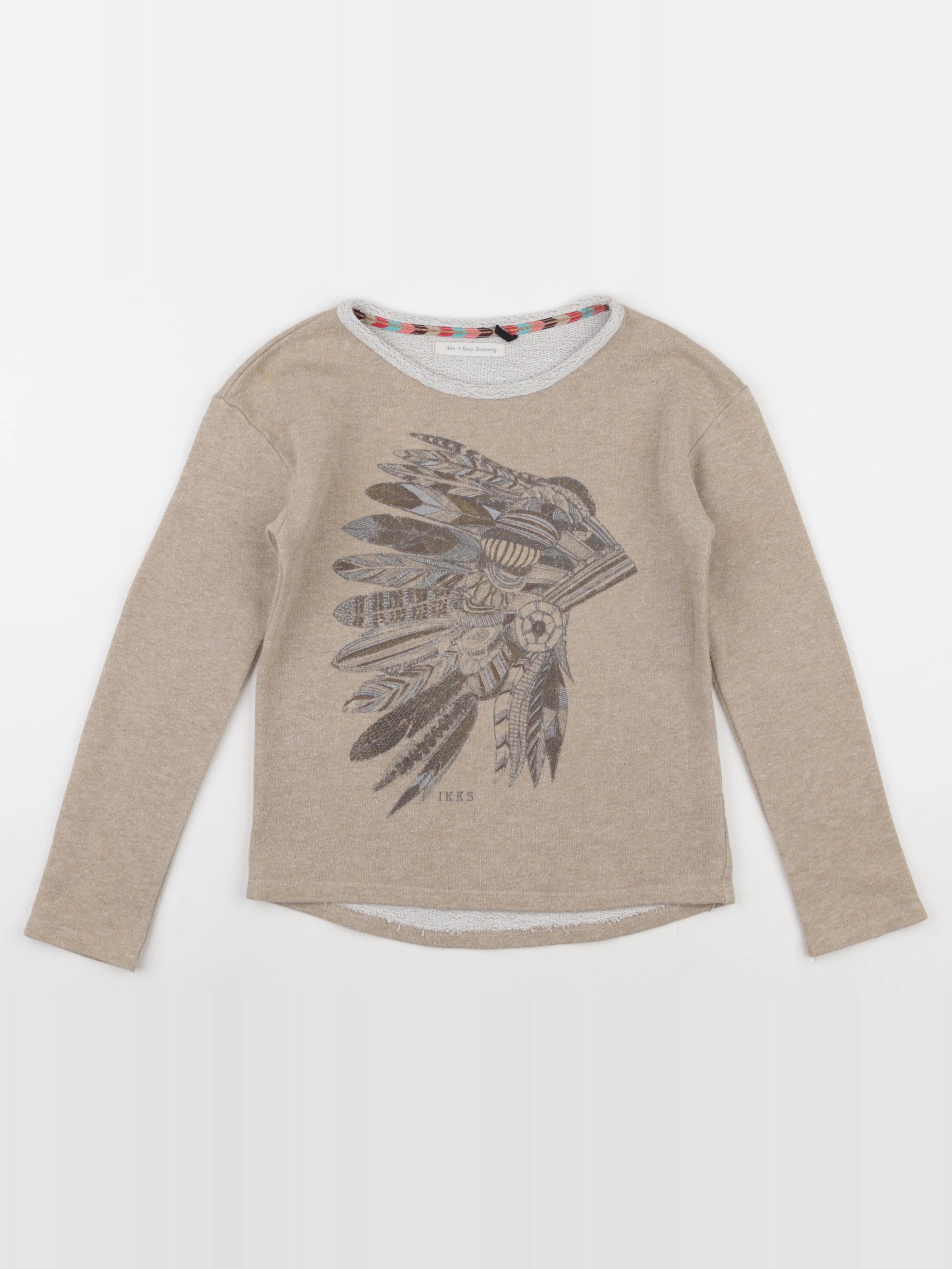 IKKS - sweat beige, or - 10 ans