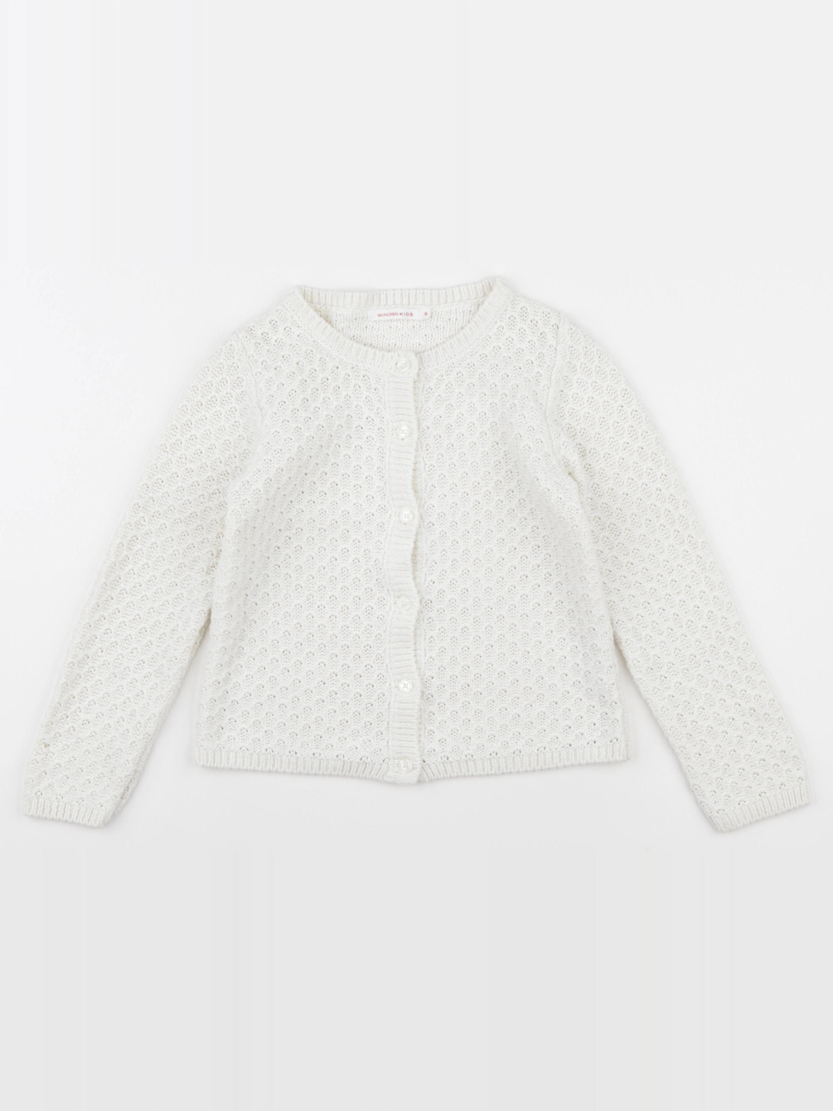 Monoprix - gilet blanc - 6 ans