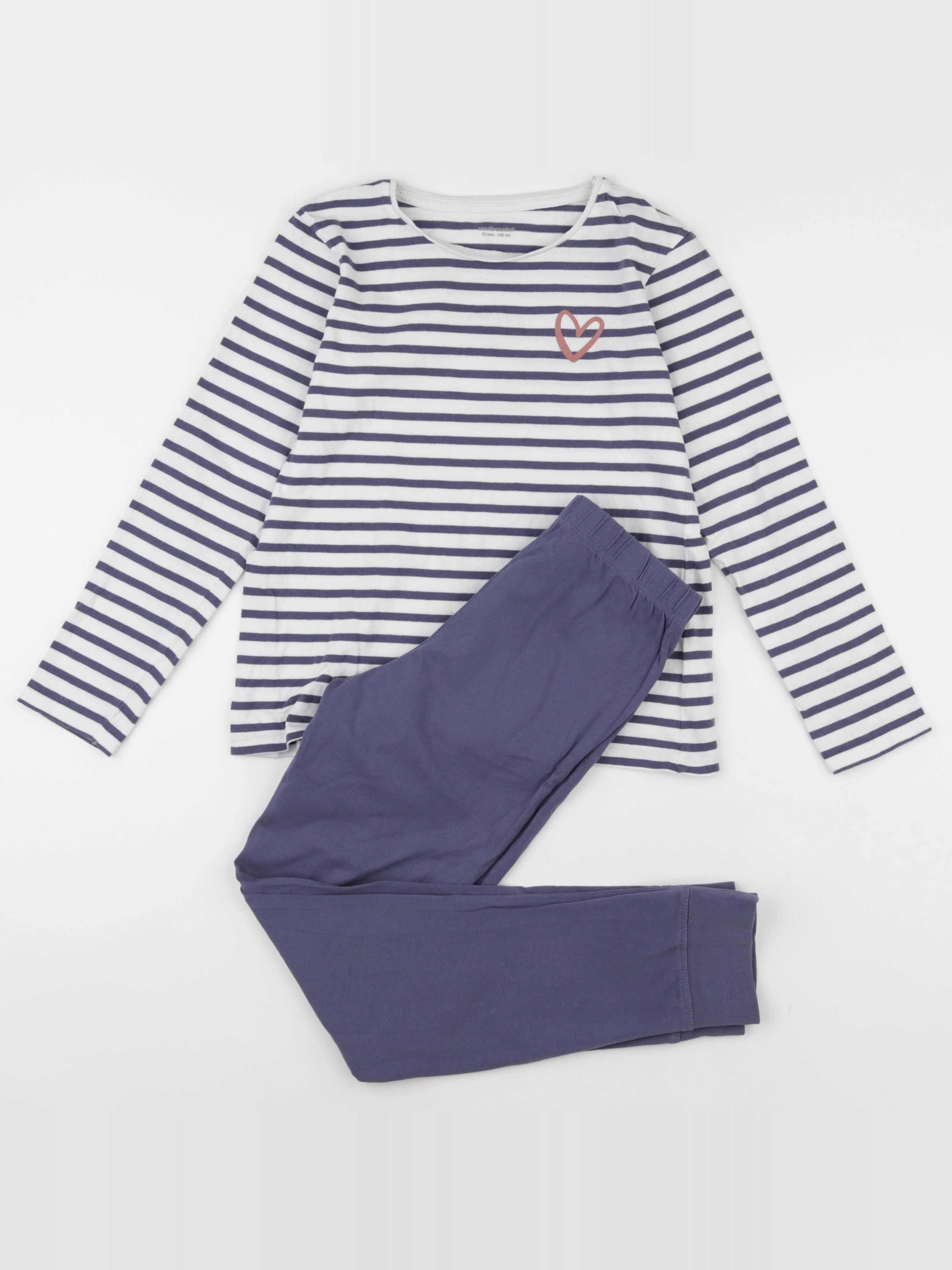 Vertbaudet - pyjama coton bleu - 10 ans