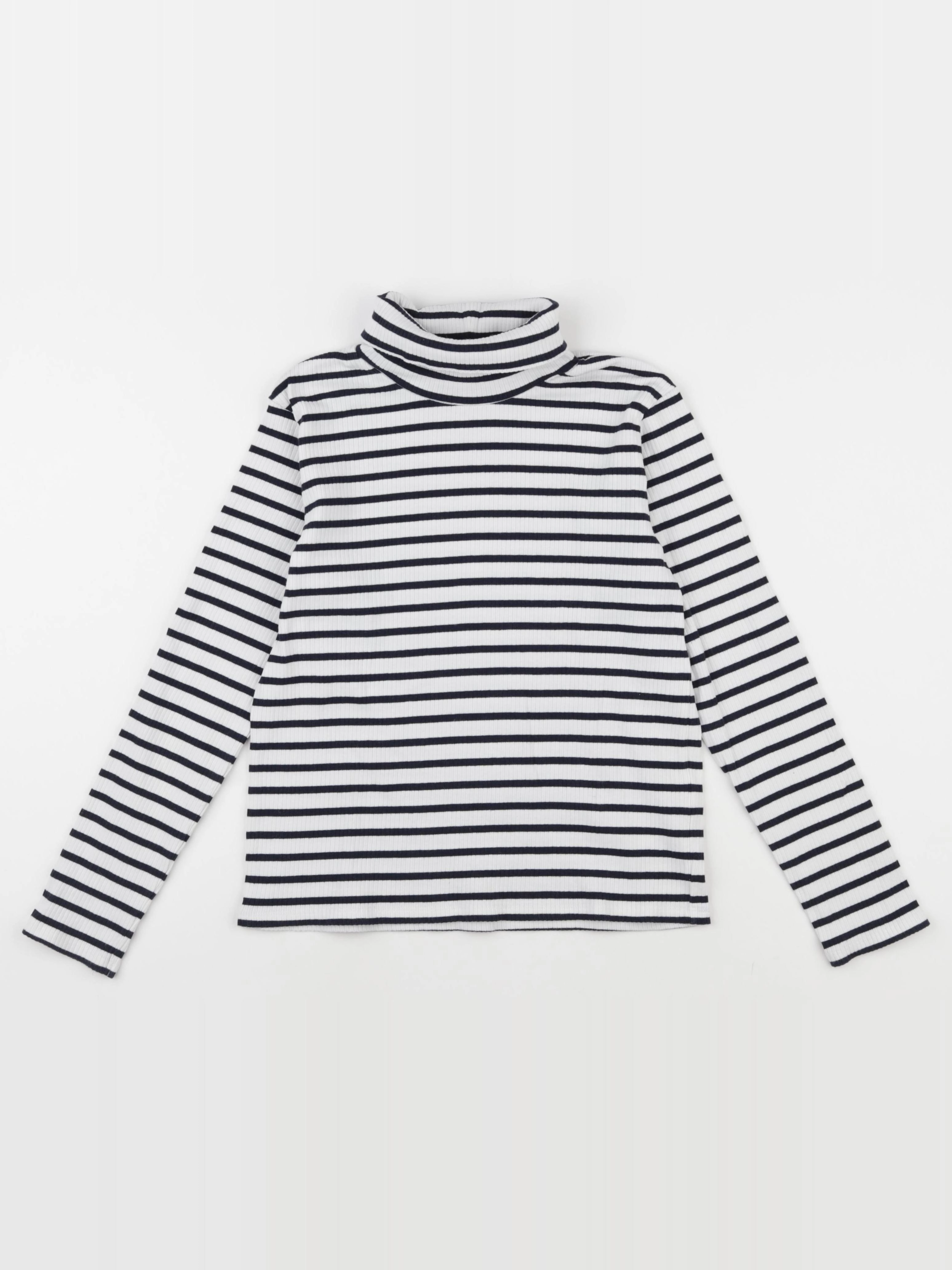 Vertbaudet - sous-pull blanc, bleu - 10 ans