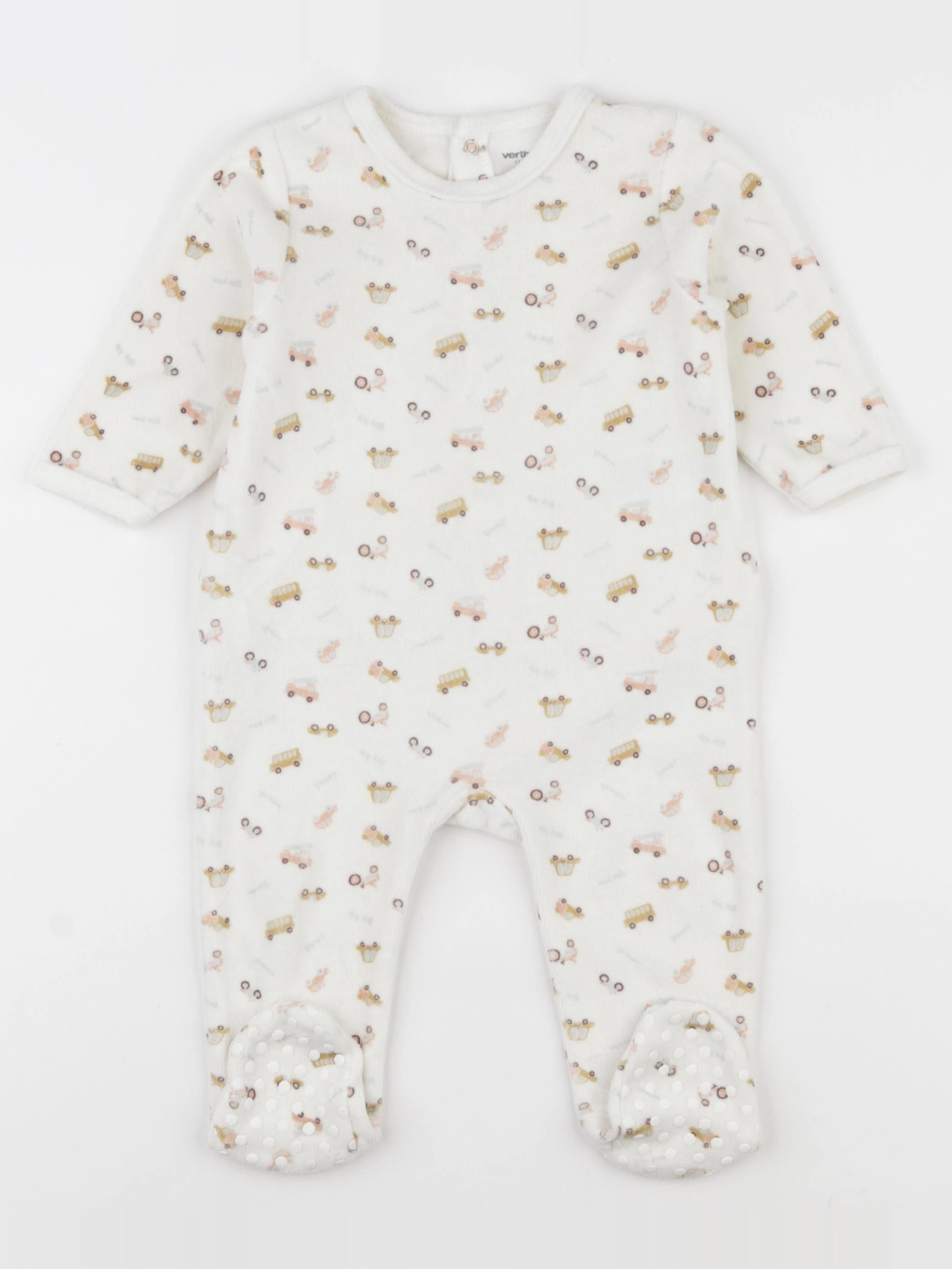 Vertbaudet - pyjama velours beige - 12 mois