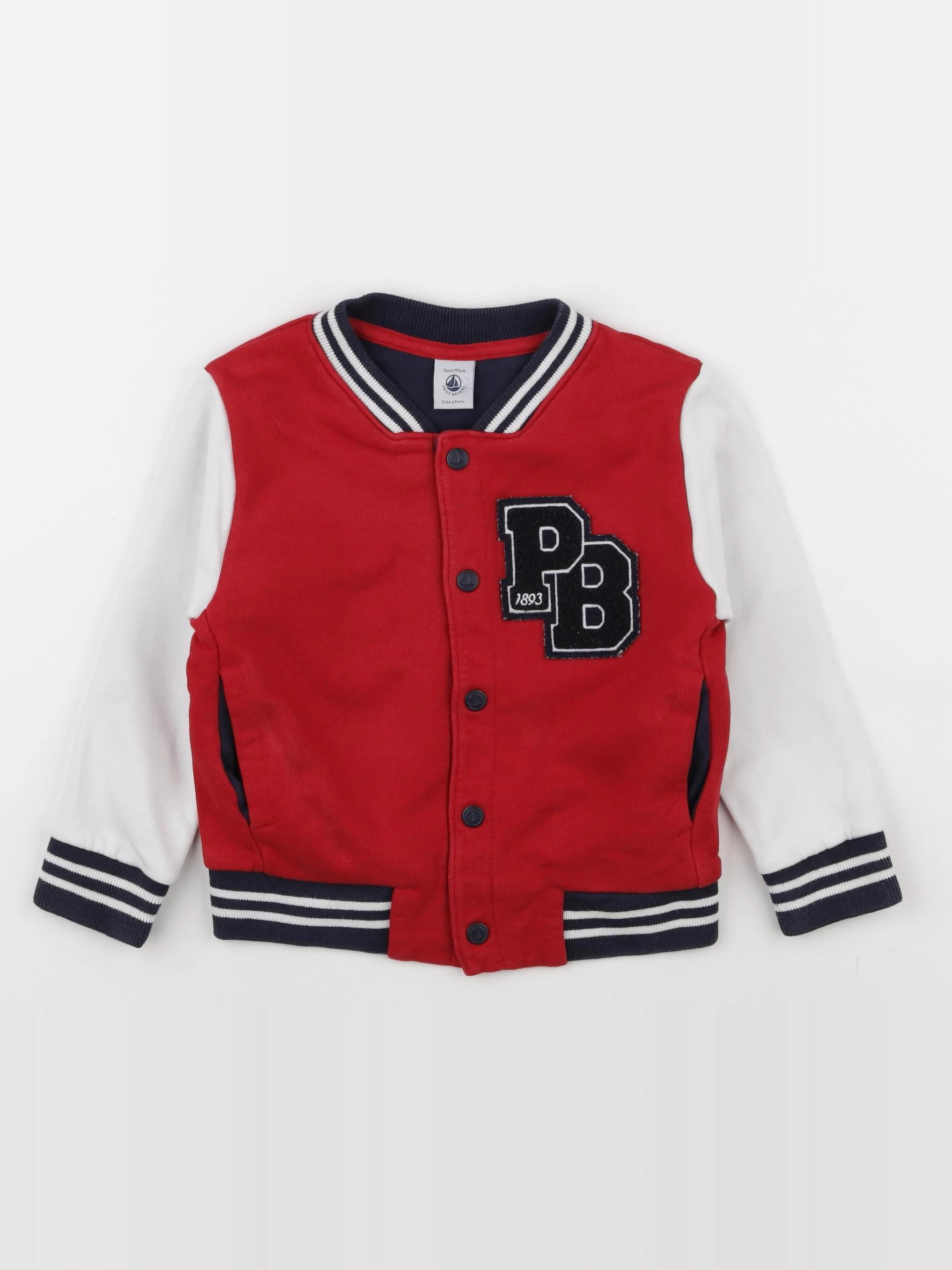 Petit Bateau - sweat rouge - 3 ans