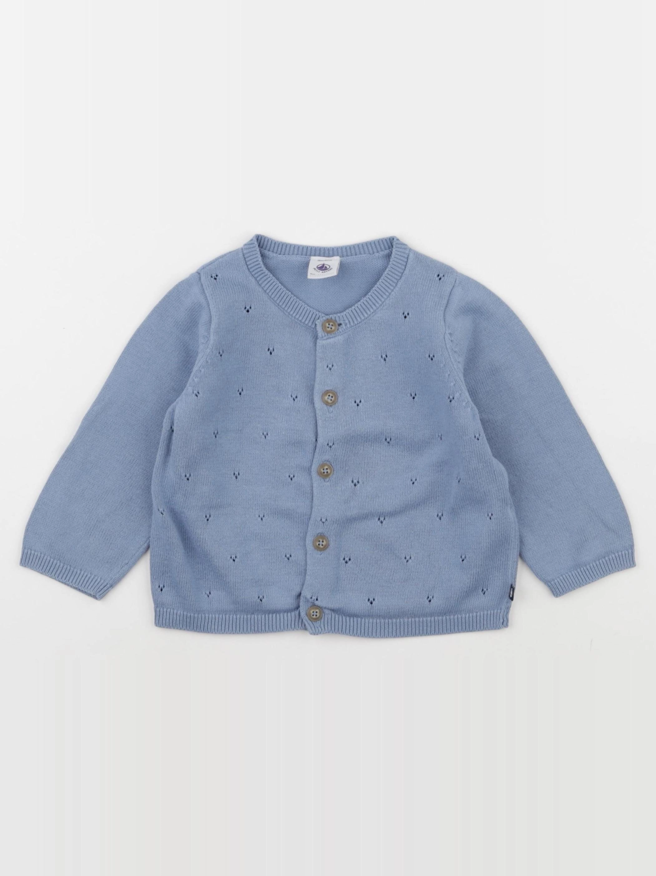 Petit Bateau - gilet bleu - 18 mois