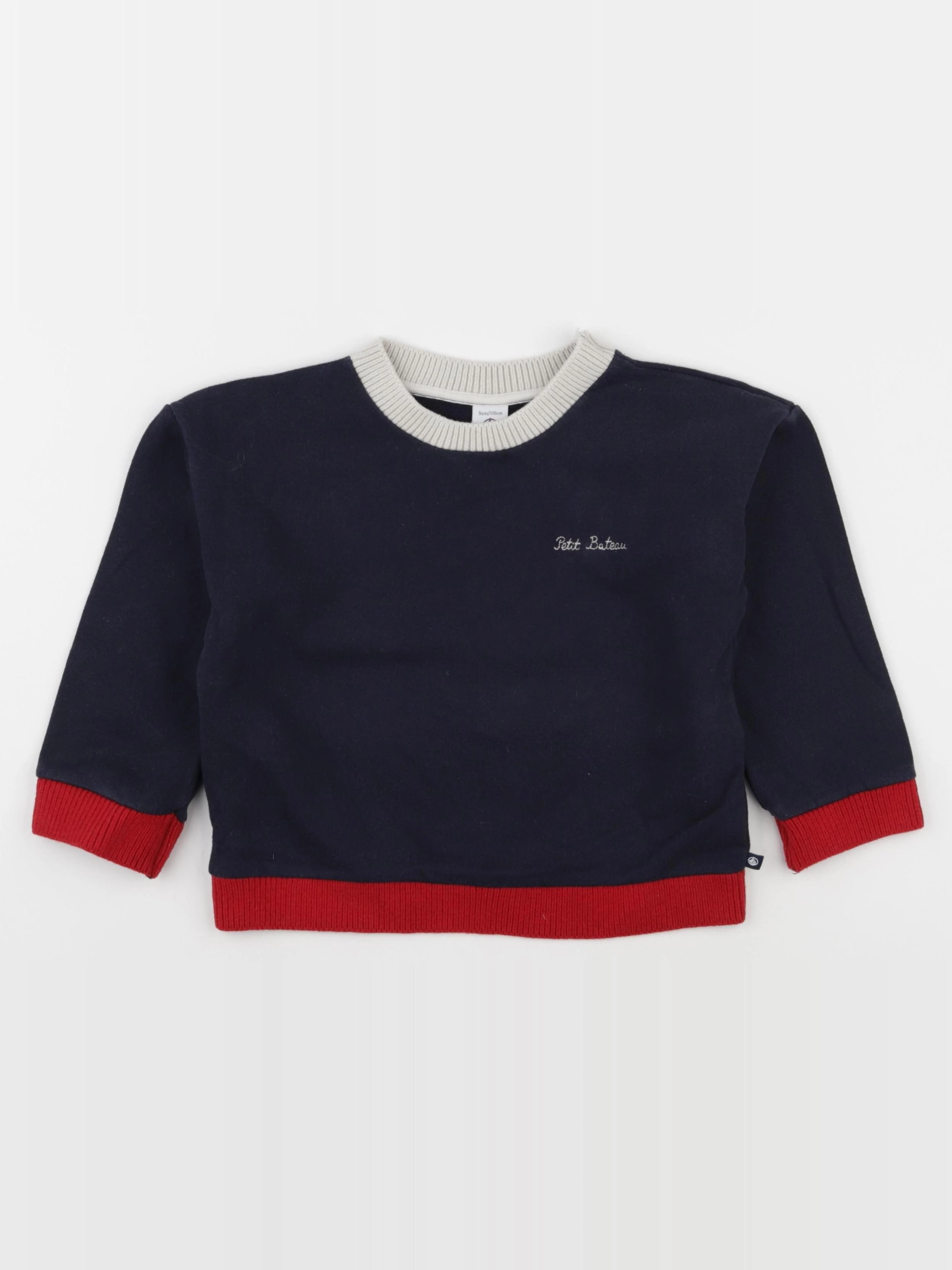Petit Bateau - pull bleu - 5 ans