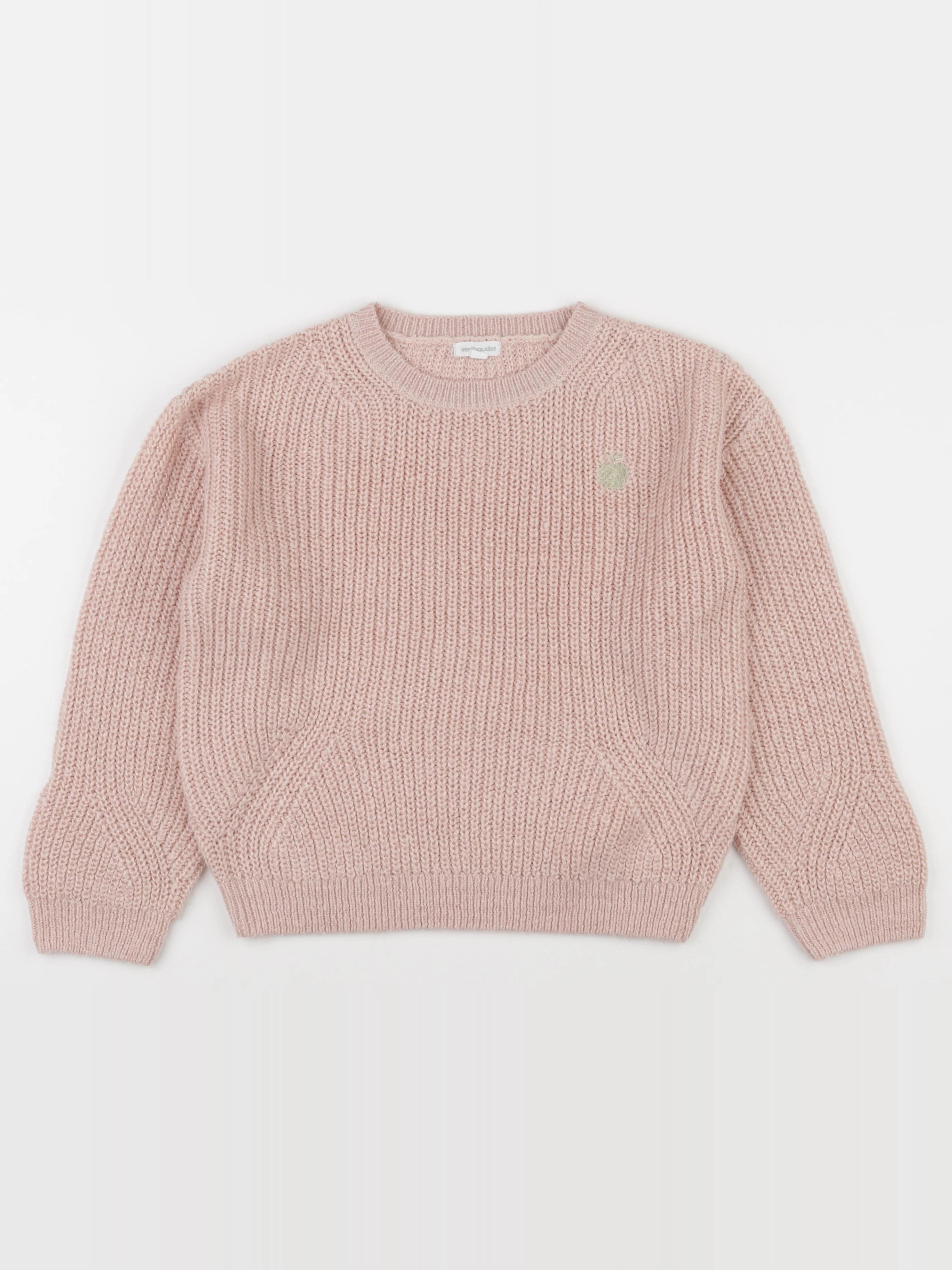 Vertbaudet - pull rose, or - 10 ans