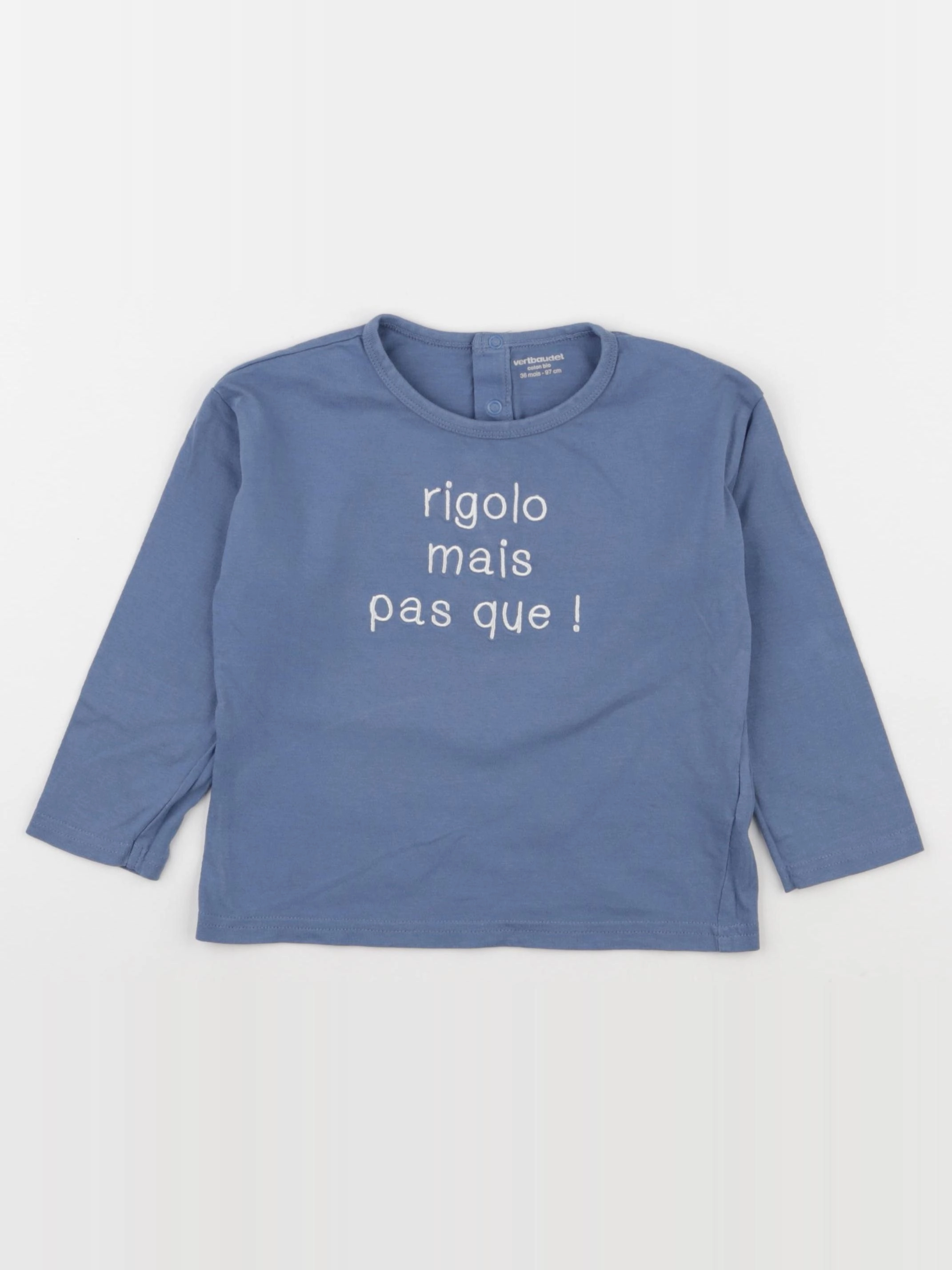 Vertbaudet - tee-shirt bleu - 36 mois