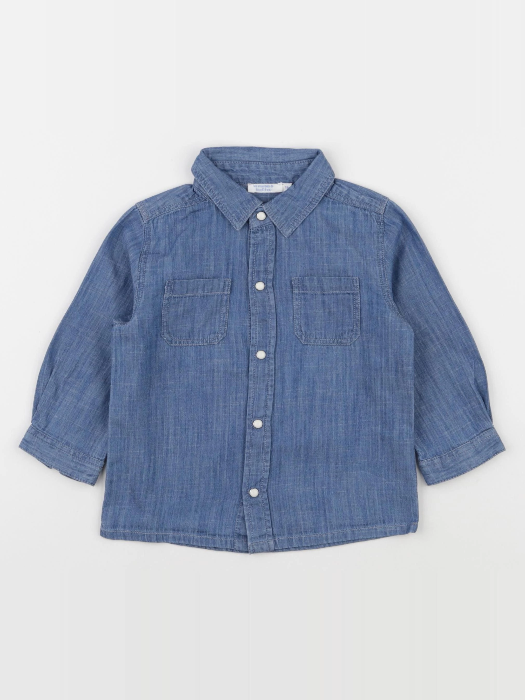 Boutchou - chemise bleu - 18 mois