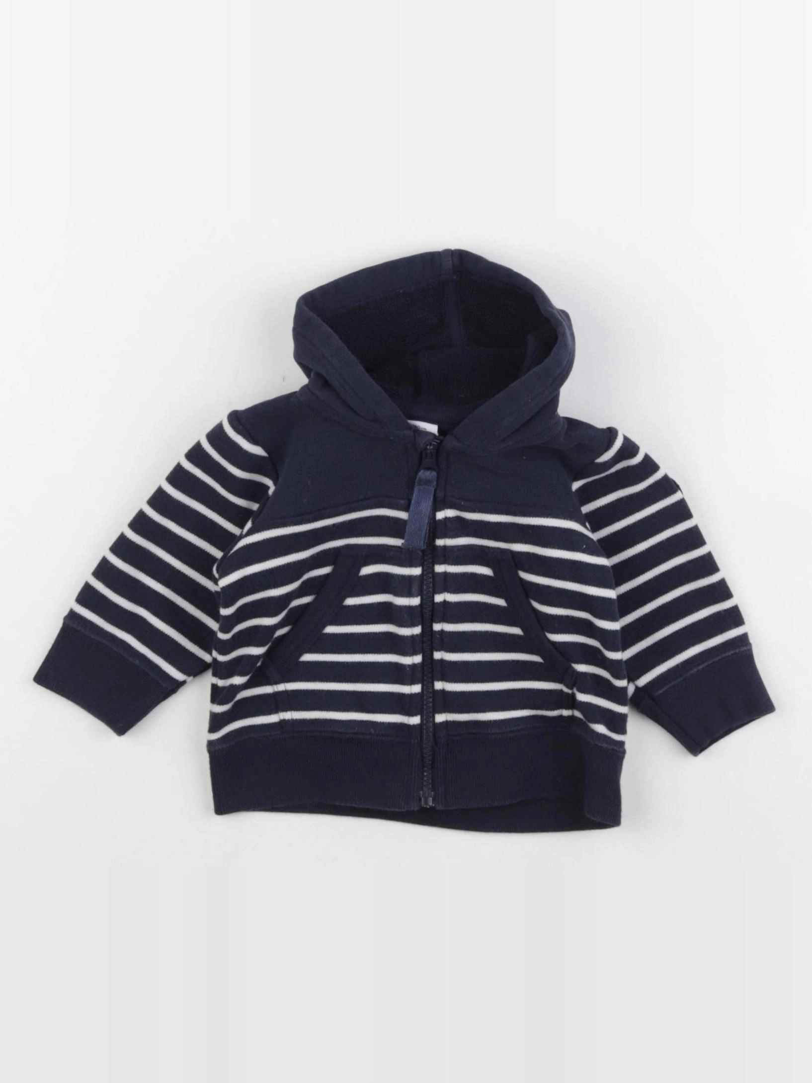 Petit Bateau - sweat bleu - 3 mois