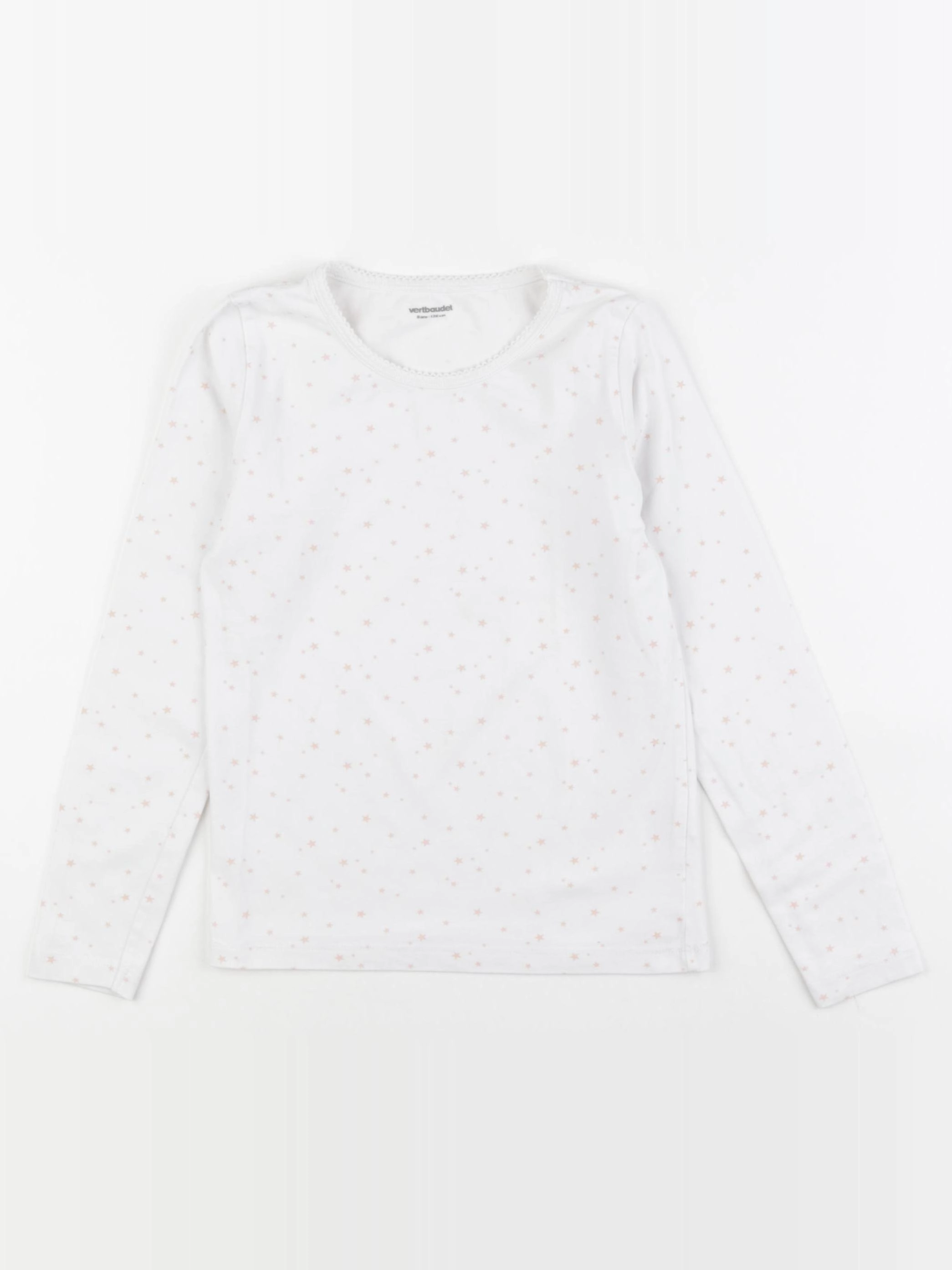 Vertbaudet - maillot de corps blanc, rose - 8 ans
