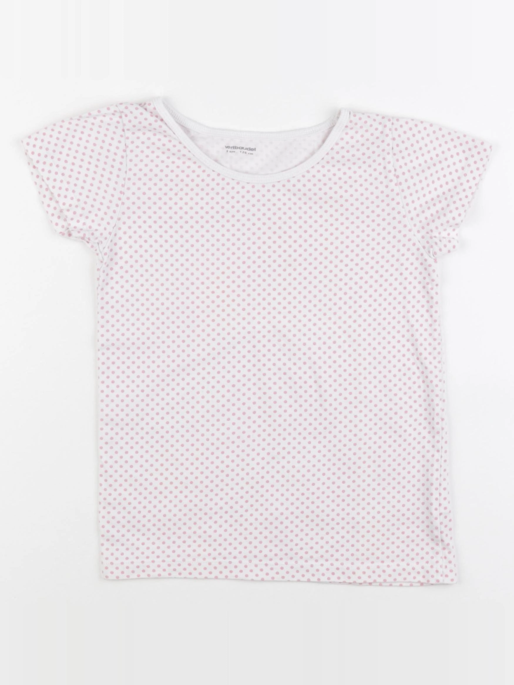 Vertbaudet - maillot de corps blanc, rose - 8 ans