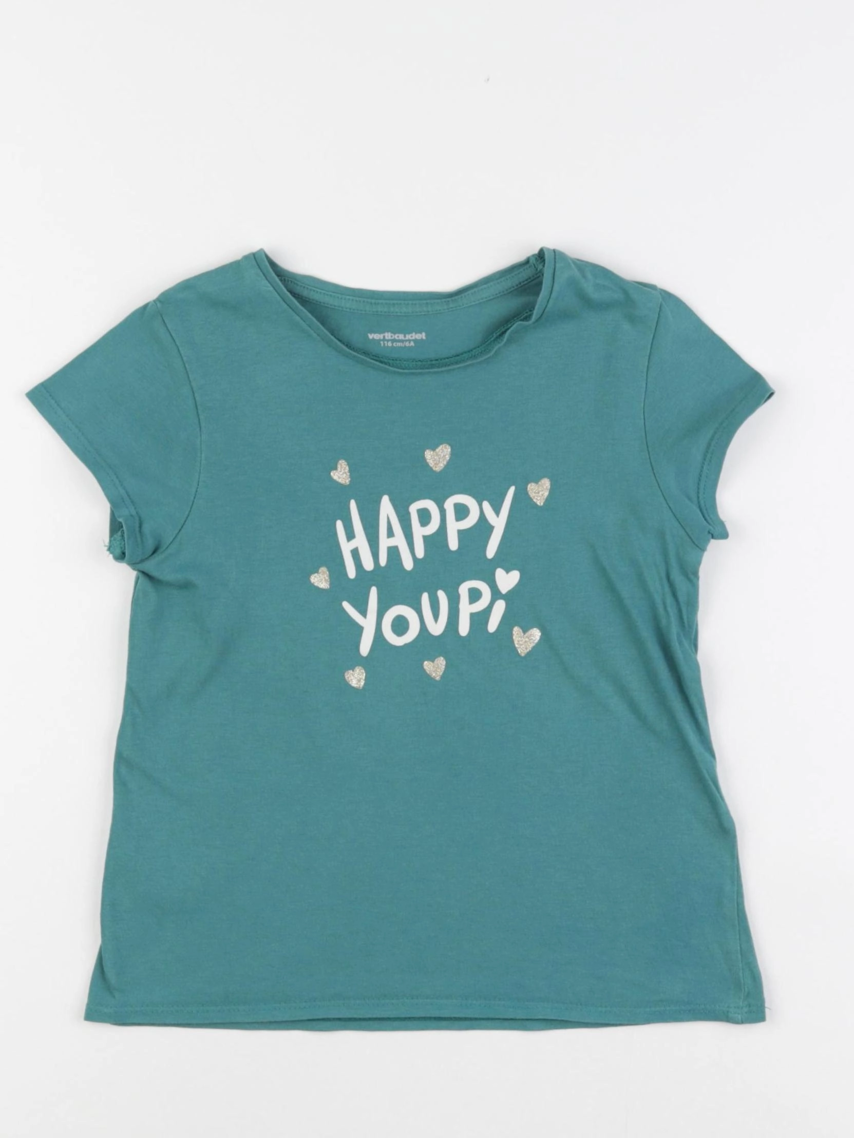 Vertbaudet - tee-shirt vert - 6 ans