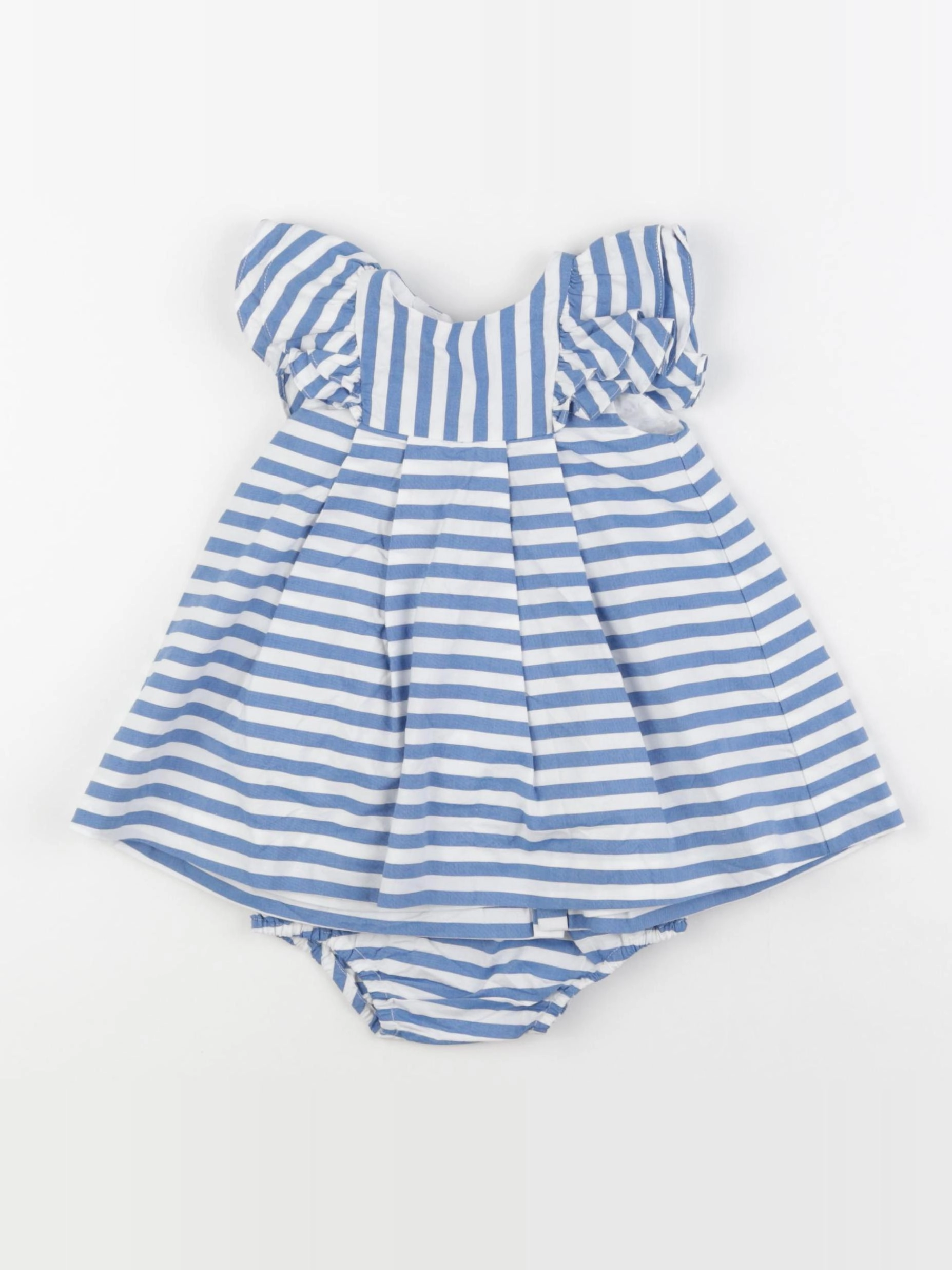 Jacadi - robe blanc, bleu - 6 mois