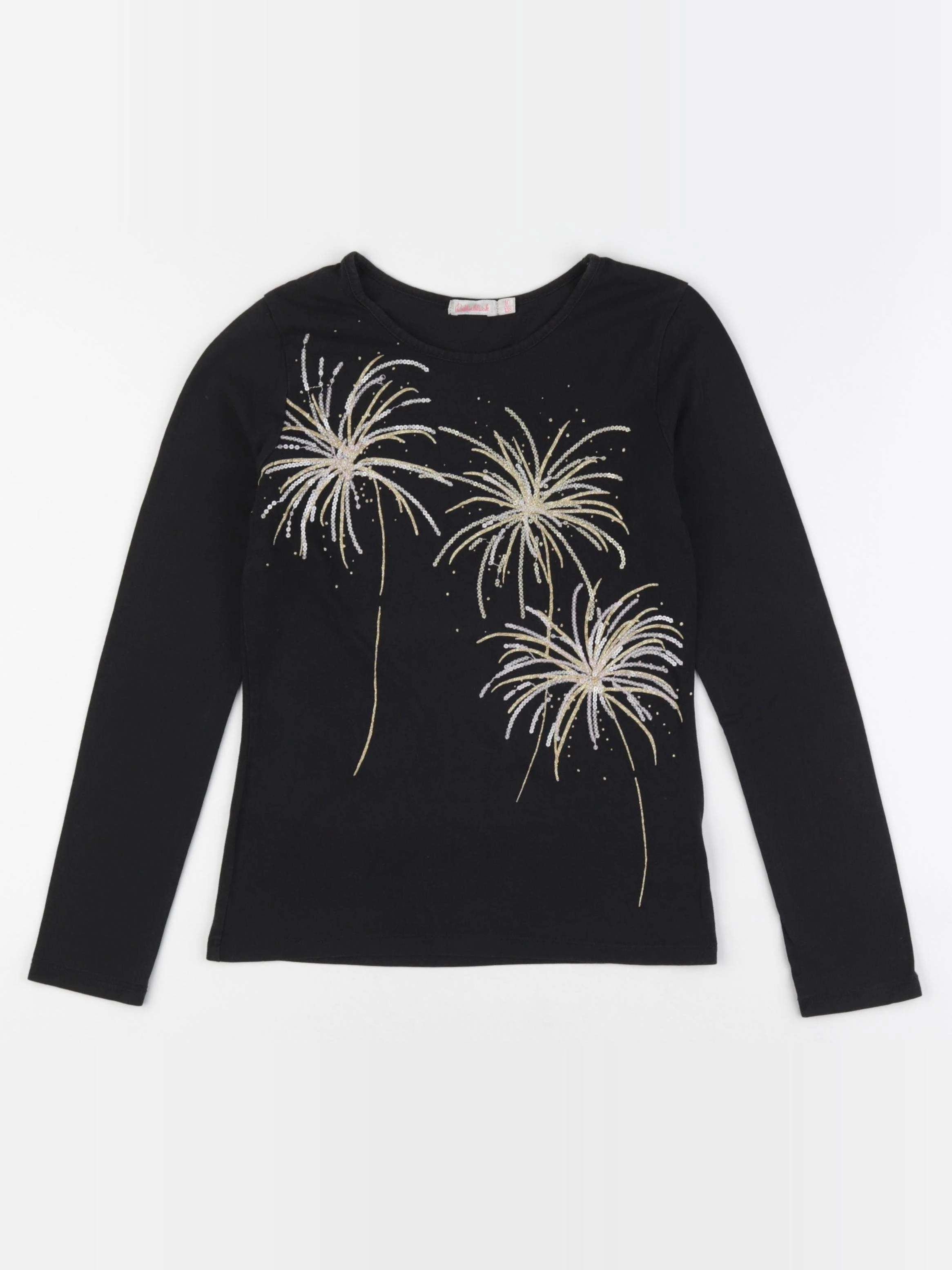 Billie Blush - tee-shirt noir, or - 10 ans