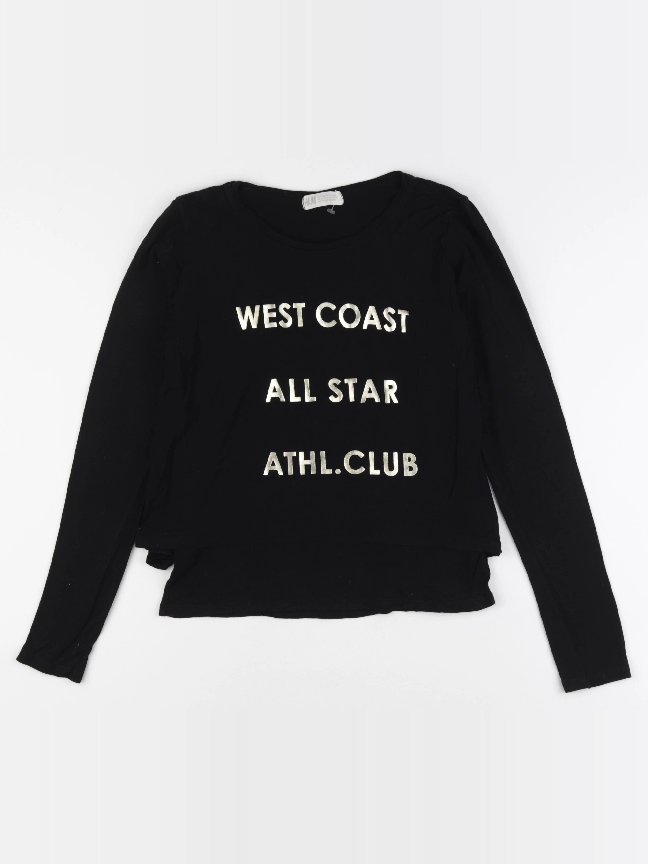 H&M - tee-shirt noir, or - 10/12 ans
